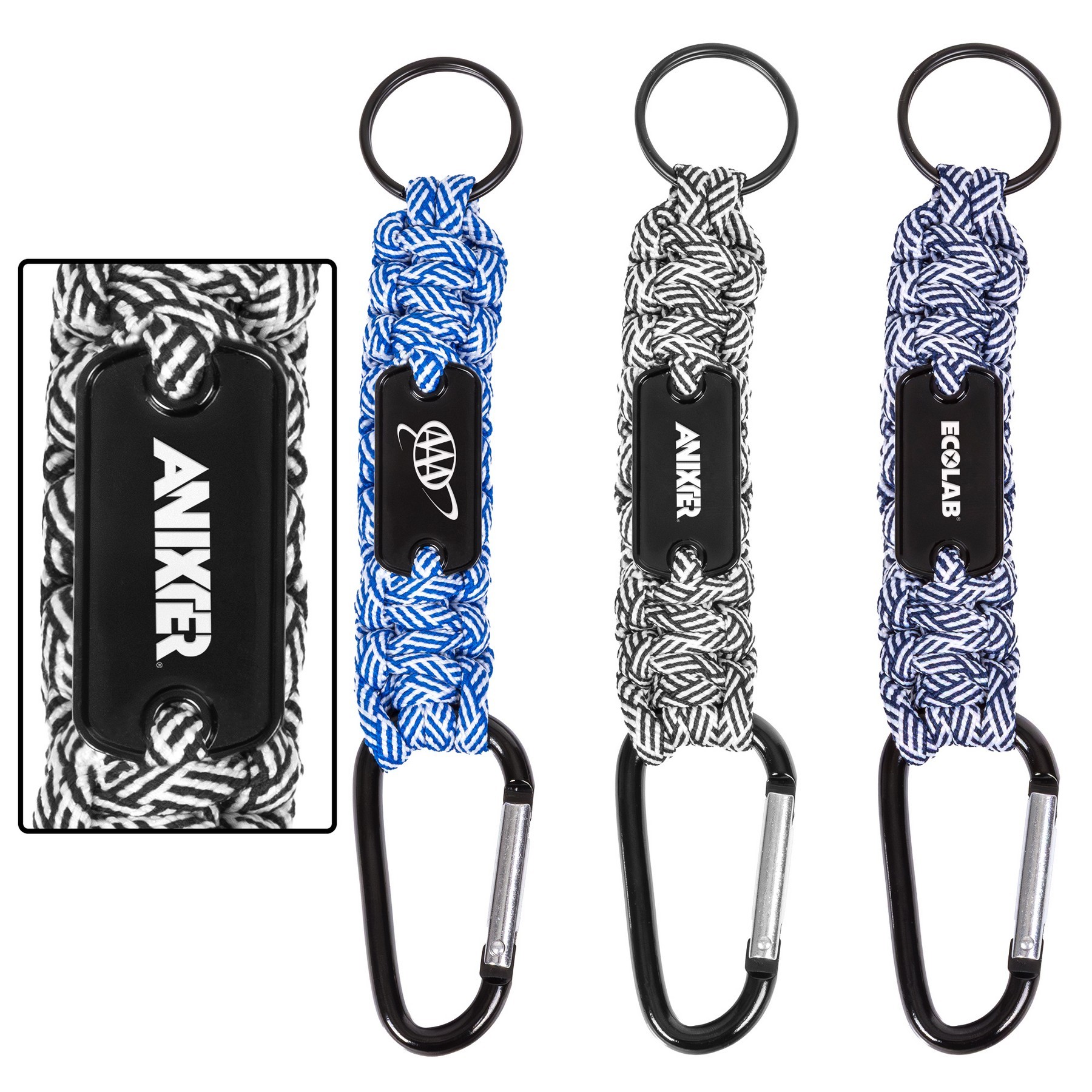 Picture of Carabiner Box Knot Braided Key Chain with Keyring and Metal Plate (Factory Direct) 10-12 Weeks