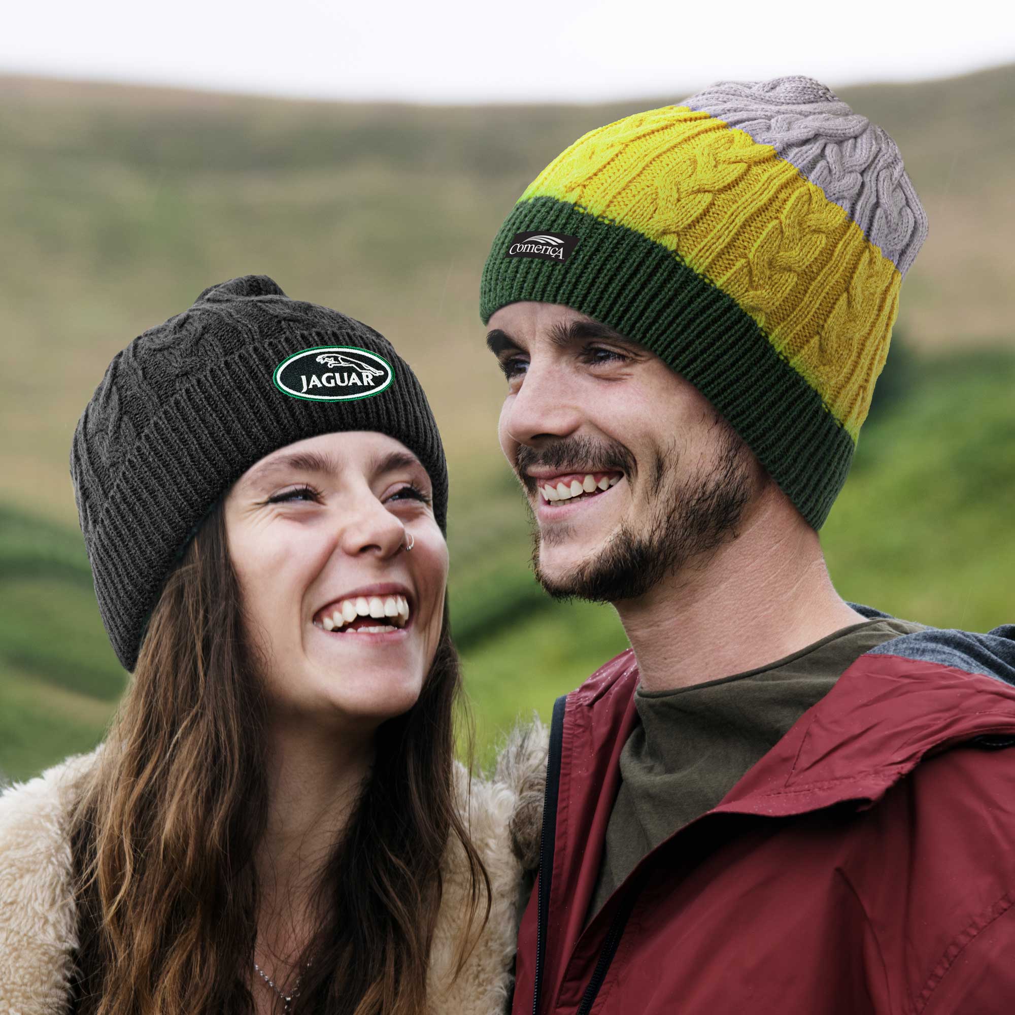 Picture of Embroidered Adult Cable-Knit Beanie (10-12 Week Ocean)