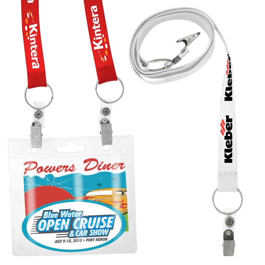 Picture of 3/4" Screen Printed Dual Attachment Lanyard (QuickShip) 18-24 Days