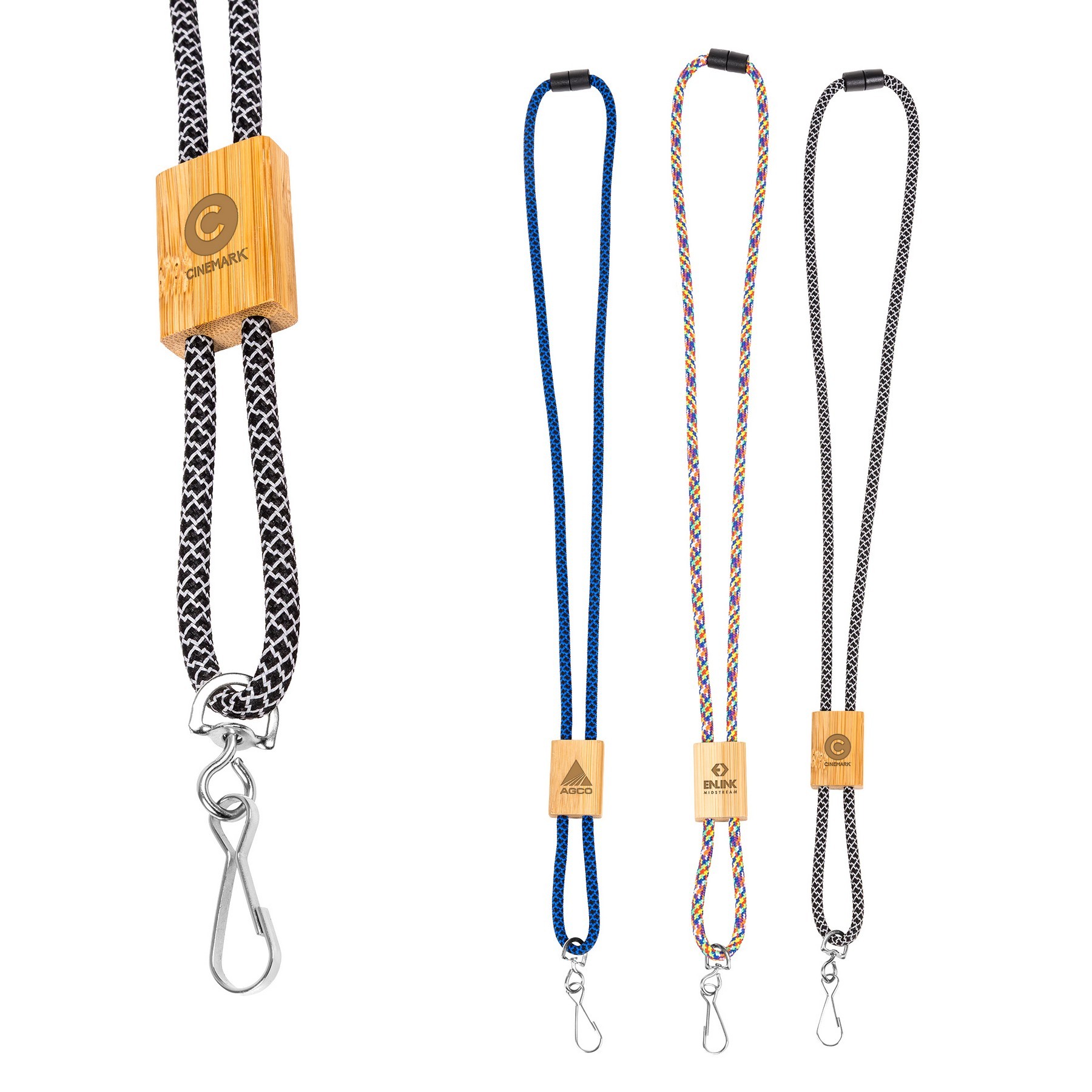 Picture of Braided Rope Lanyard with Bamboo Adjuster (Factory Direct) 10-12 Weeks