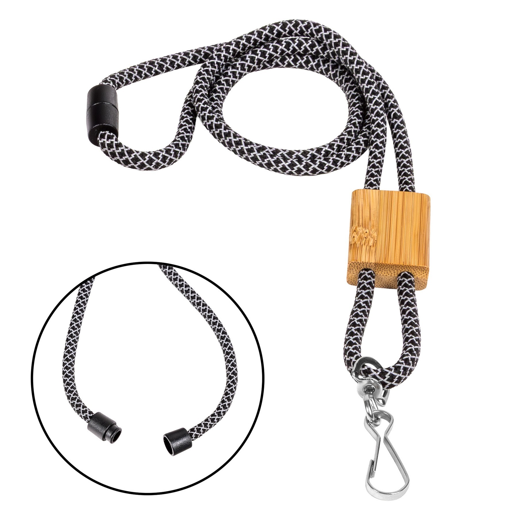 Picture of Braided Rope Lanyard with Bamboo Adjuster (Factory Direct) 10-12 Weeks