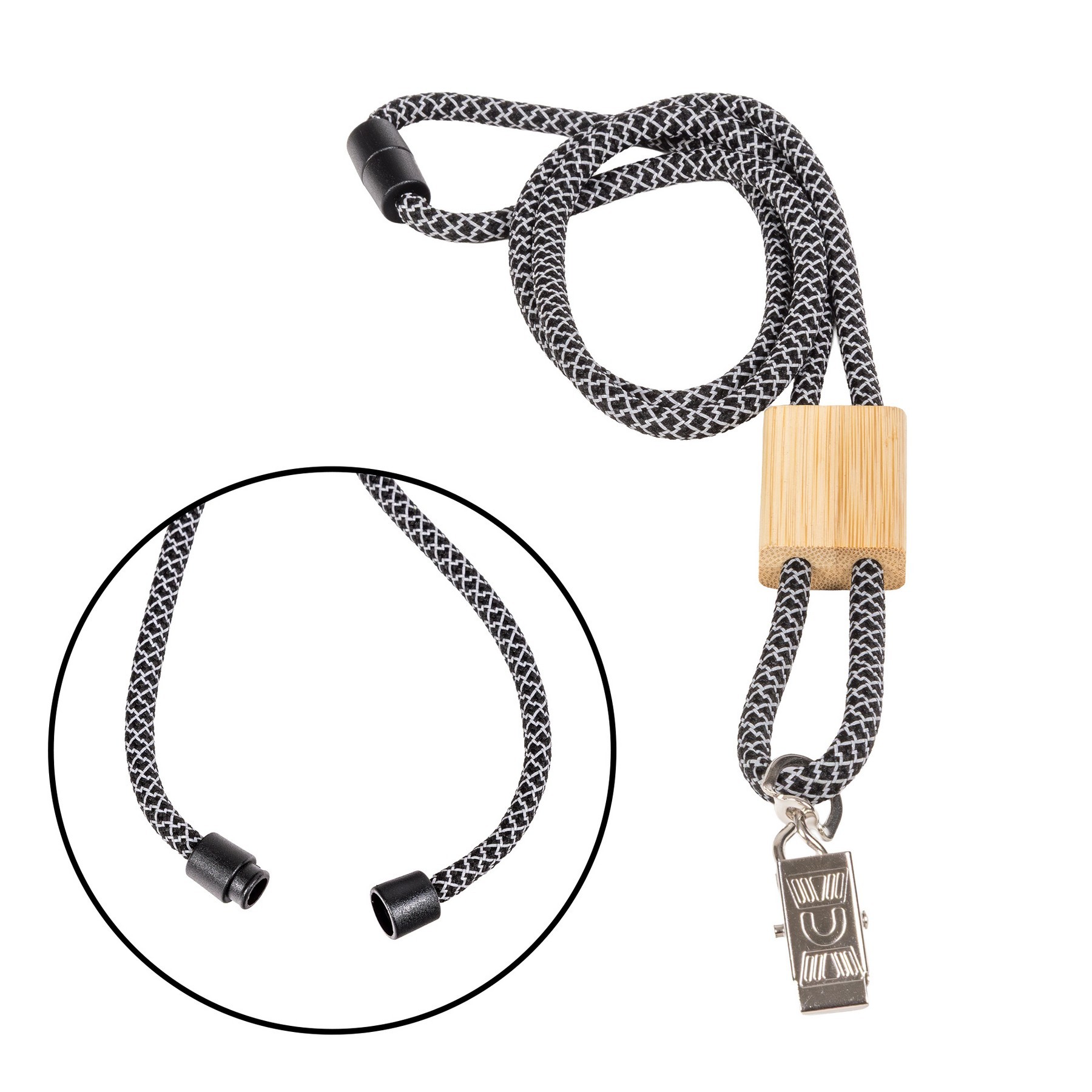 Picture of Braided Rope Lanyard with Bamboo Adjuster (Factory Direct) 10-12 Weeks