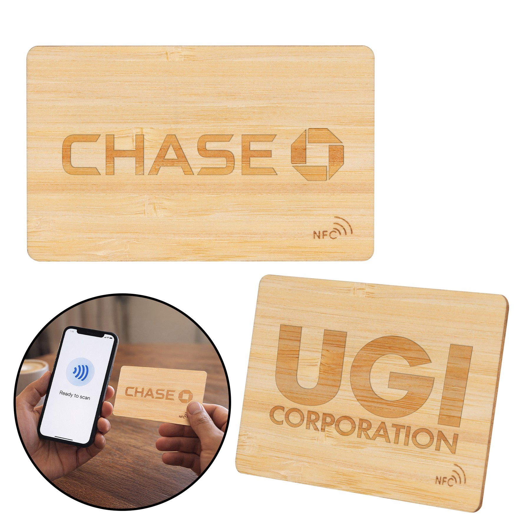 Picture of EcoTap NFC Bamboo Card (Factory Direct) 10-12 Weeks