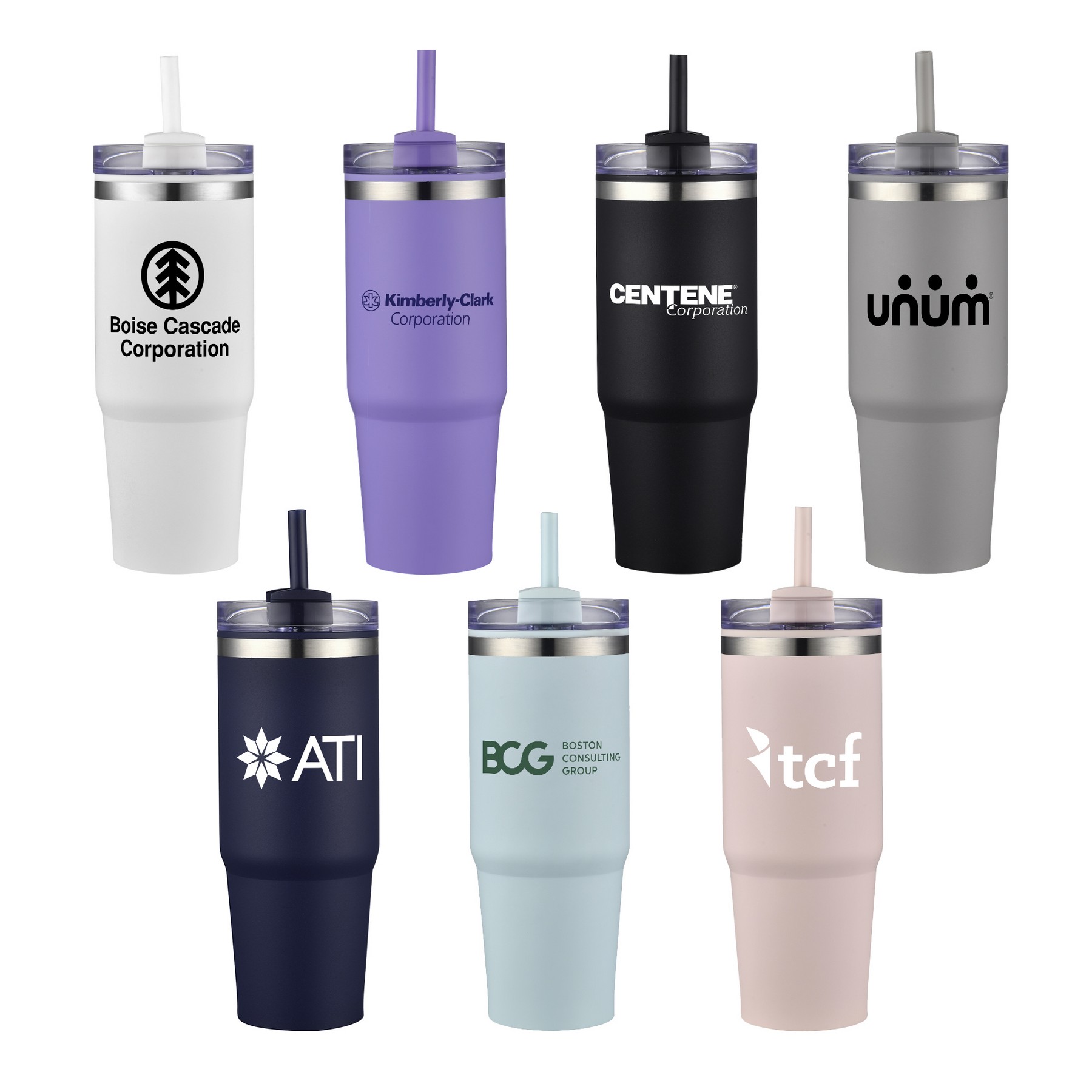 Picture of 30 Oz. Dual Wall Stainless Steel Tumbler w/Clear Lid