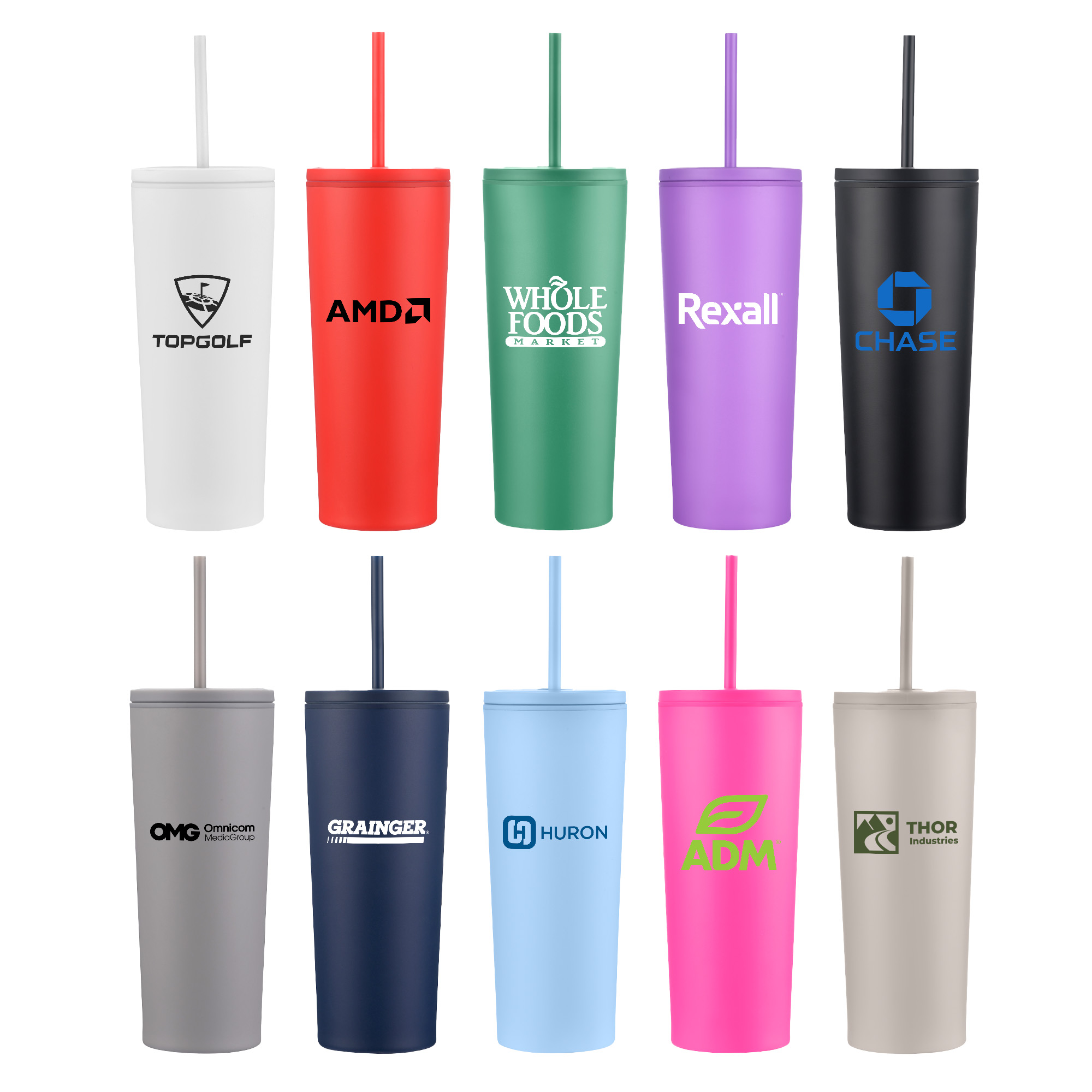 Picture of 24 Oz. Double Wall Mug w/Straw