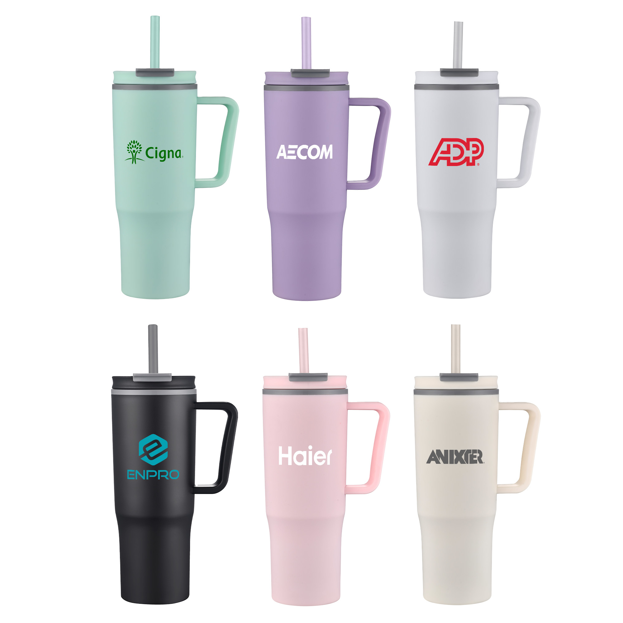 Picture of 30 Oz. Double Wall Mug w/Handle and Straw