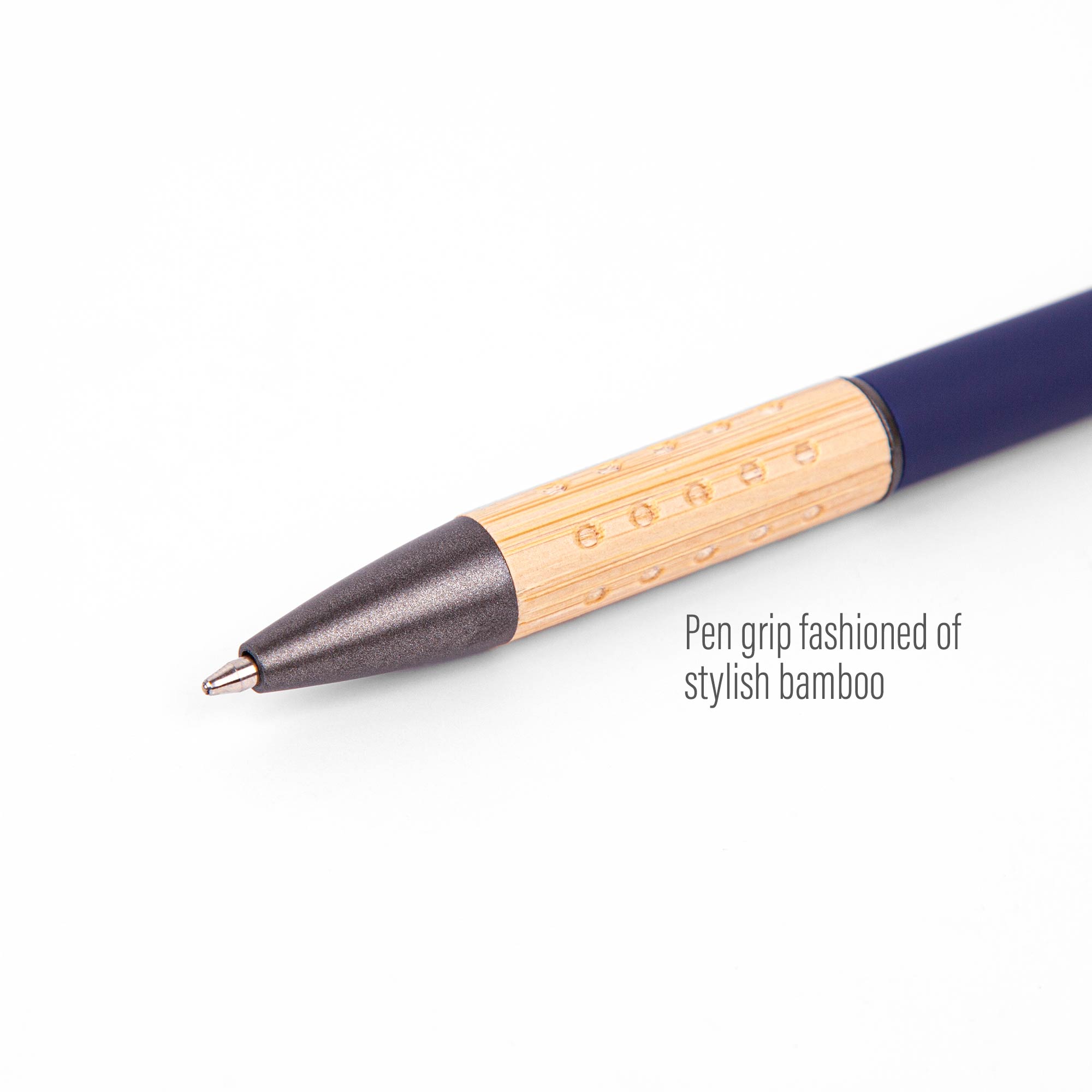 Picture of The Gosford Gunmetal Click-Action Ballpoint Pen w/Bamboo Accent