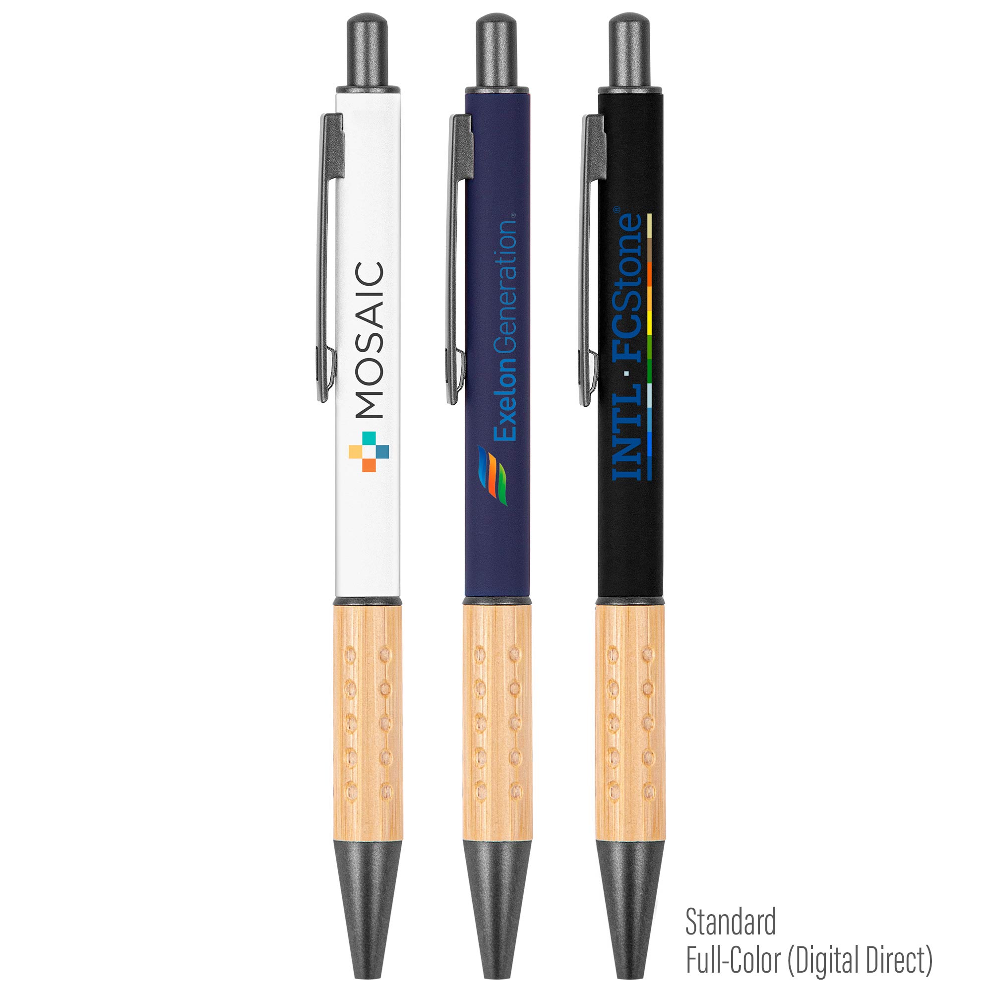 Picture of The Gosford Gunmetal Click-Action Ballpoint Pen w/Bamboo Accent