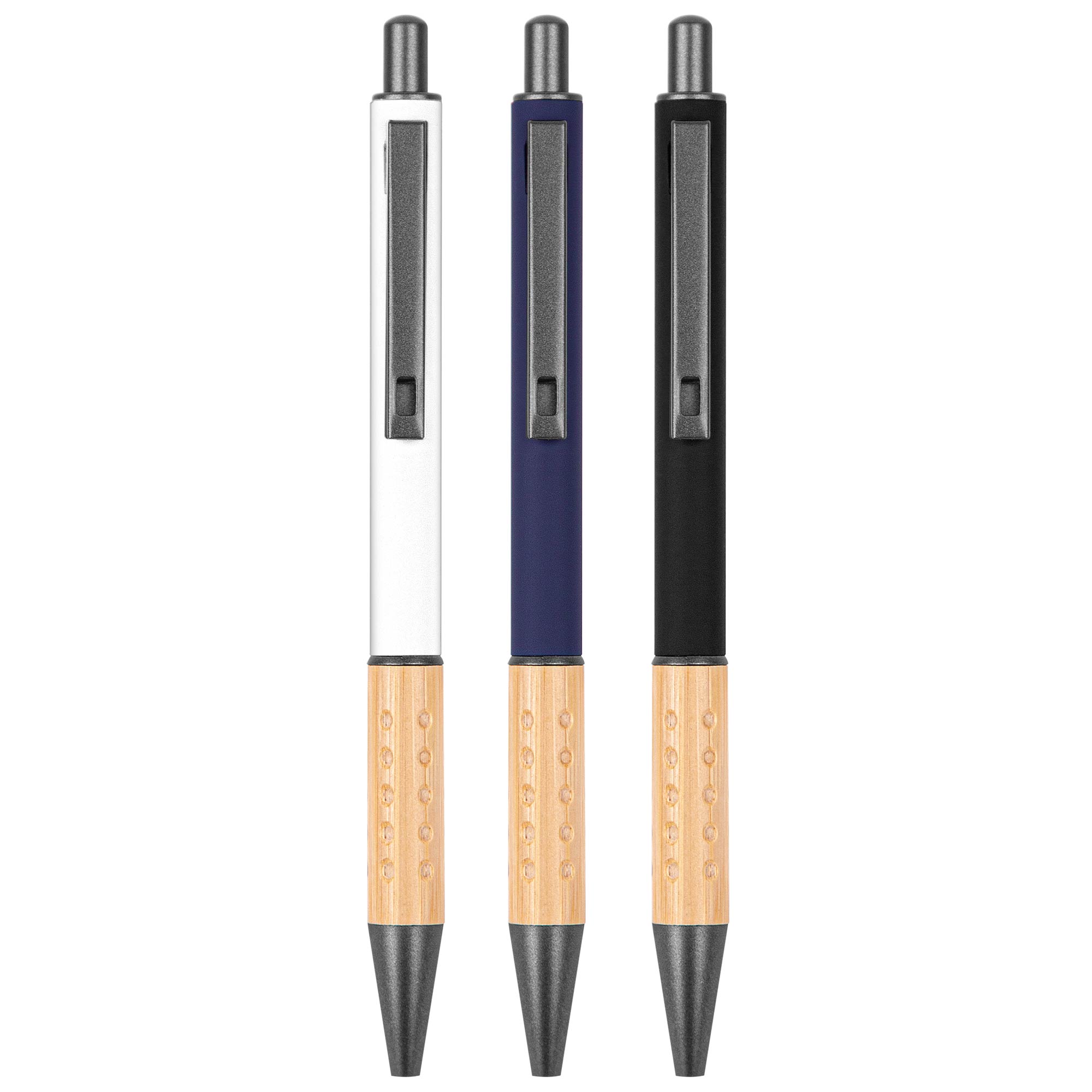 Picture of The Gosford Gunmetal Click-Action Ballpoint Pen w/Bamboo Accent