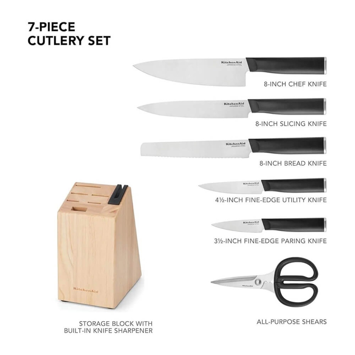 Picture of KitchenAid Classic 7-Piece Self-Sharpening Knife Block Set
