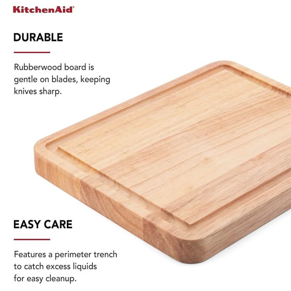 Picture of KitchenAid Classic Wood Cutting Board, 8×10-Inch, Natural
