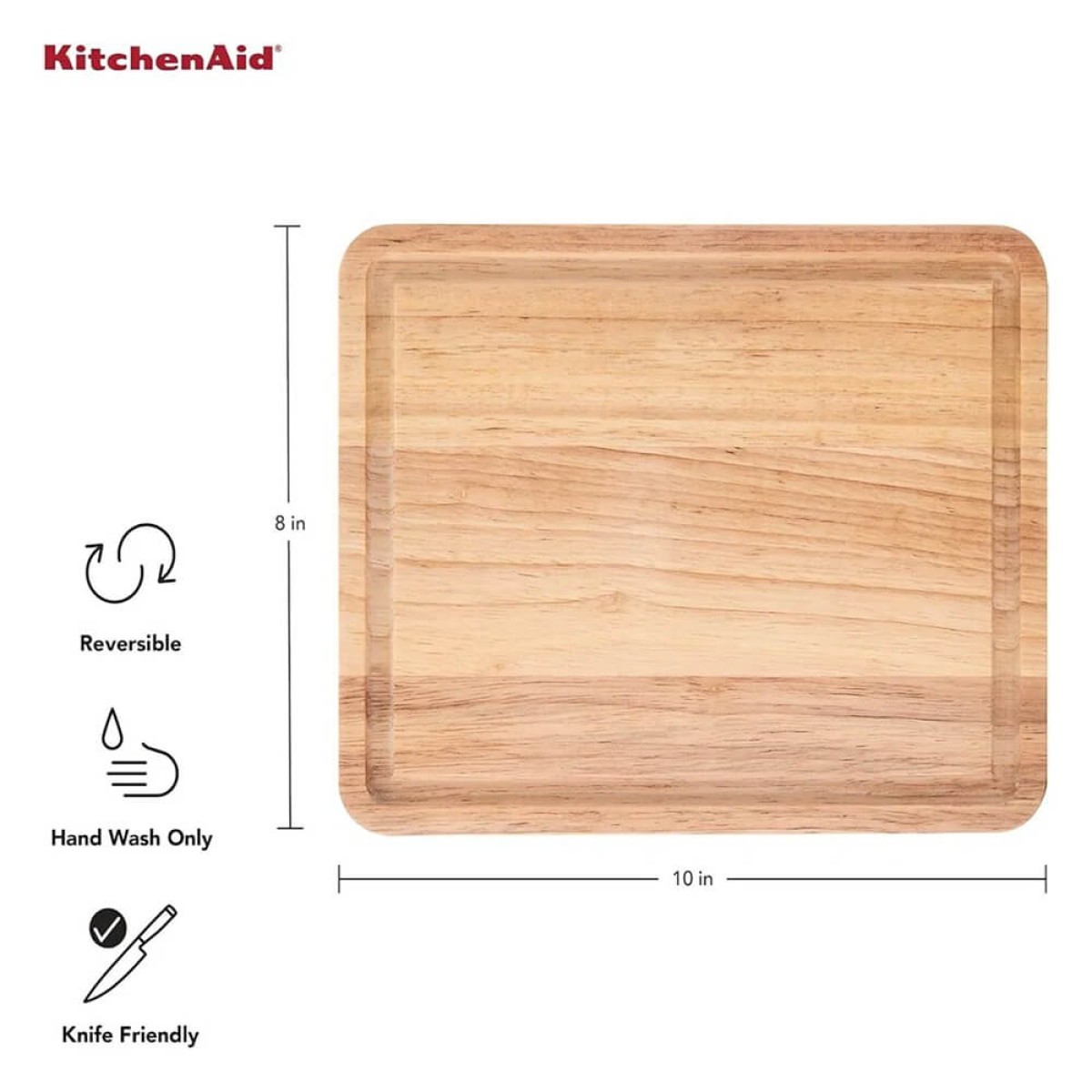 Picture of KitchenAid Classic Wood Cutting Board, 8×10-Inch, Natural