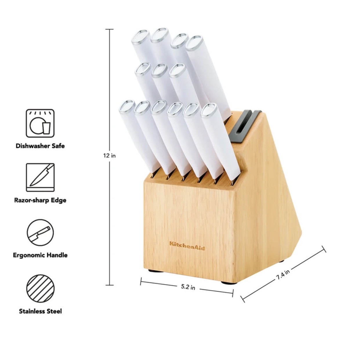 Picture of KitchenAid Slim Two-Tone Knife Block Set