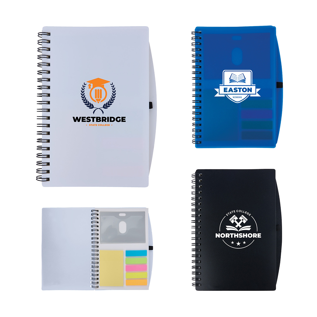 Picture of Bates Spiral FSC Notebook With Sticky Notes and Flags
