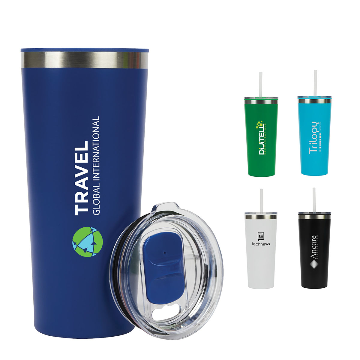 Picture of Bergen 24 oz. Steel/100% Recycled PP Liner Travel Tumbler