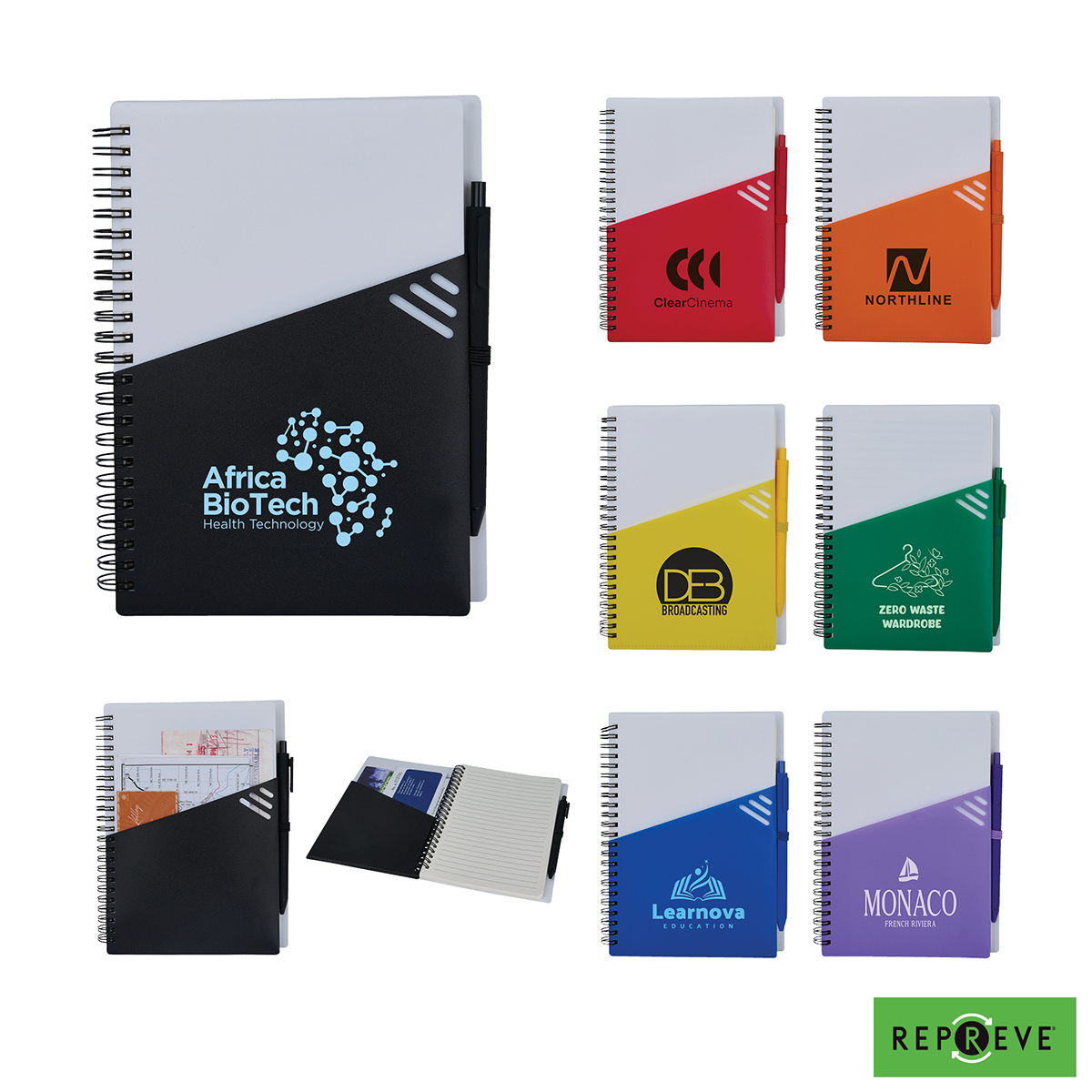 Picture of Providence Repreve Ocean Recycled (RPP) Junior Notebook & Ballpoint Pen w/FSC Paper
