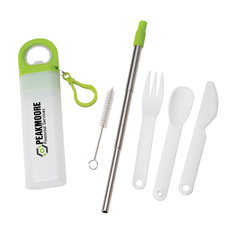 Picture of Griffith 3-in-1 Metal Straw, Cutlery Set & Bottle Opener