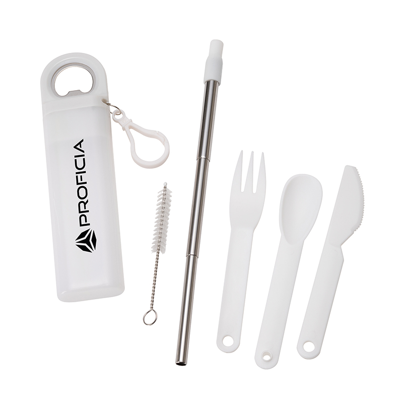 Picture of Griffith 3-in-1 Metal Straw, Cutlery Set & Bottle Opener