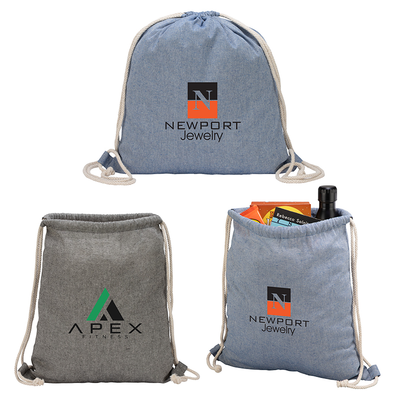 Picture of Huron Recycled Cotton Drawstring Tote