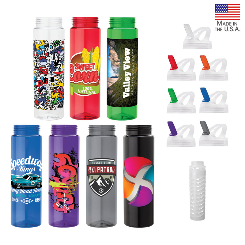 Picture of Newport 25 oz. PET Bottle with Flip Spout & Infuser