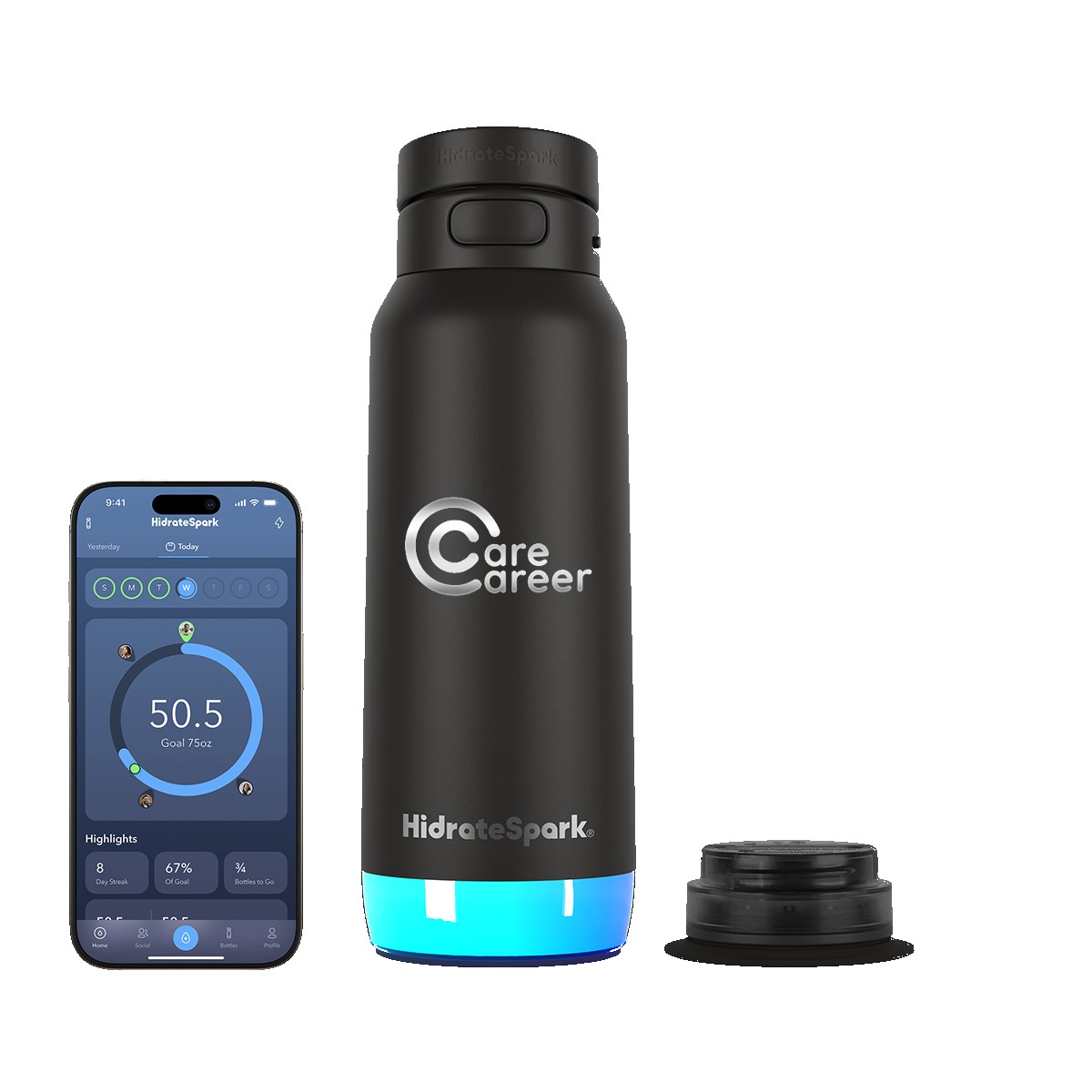 Picture of HidrateSpark® 32 oz. PRO 2 Bottle with Straw Lid, Laser, Premium