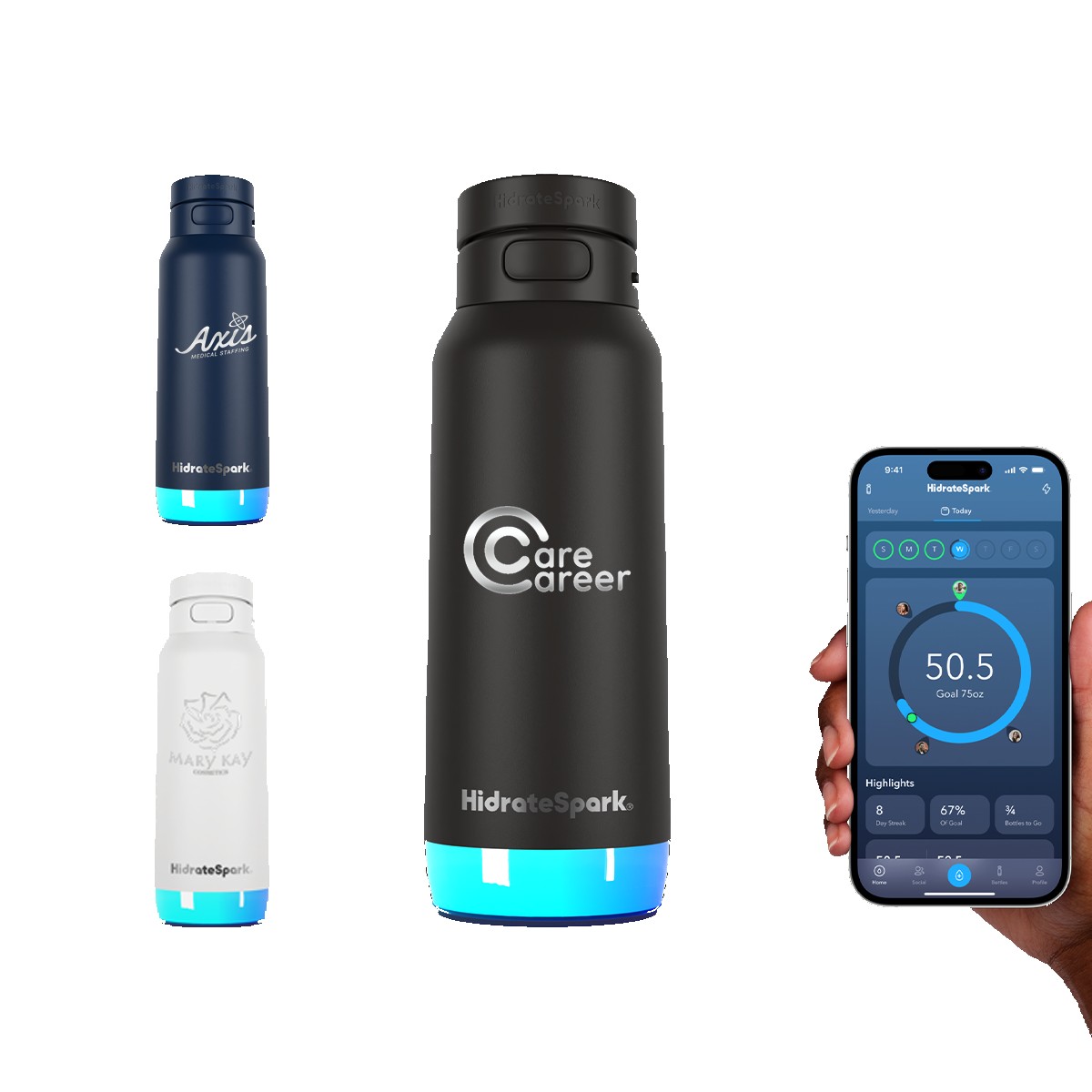 Picture of HidrateSpark® 32 oz. PRO 2 Bottle with Straw Lid, Laser, Premium