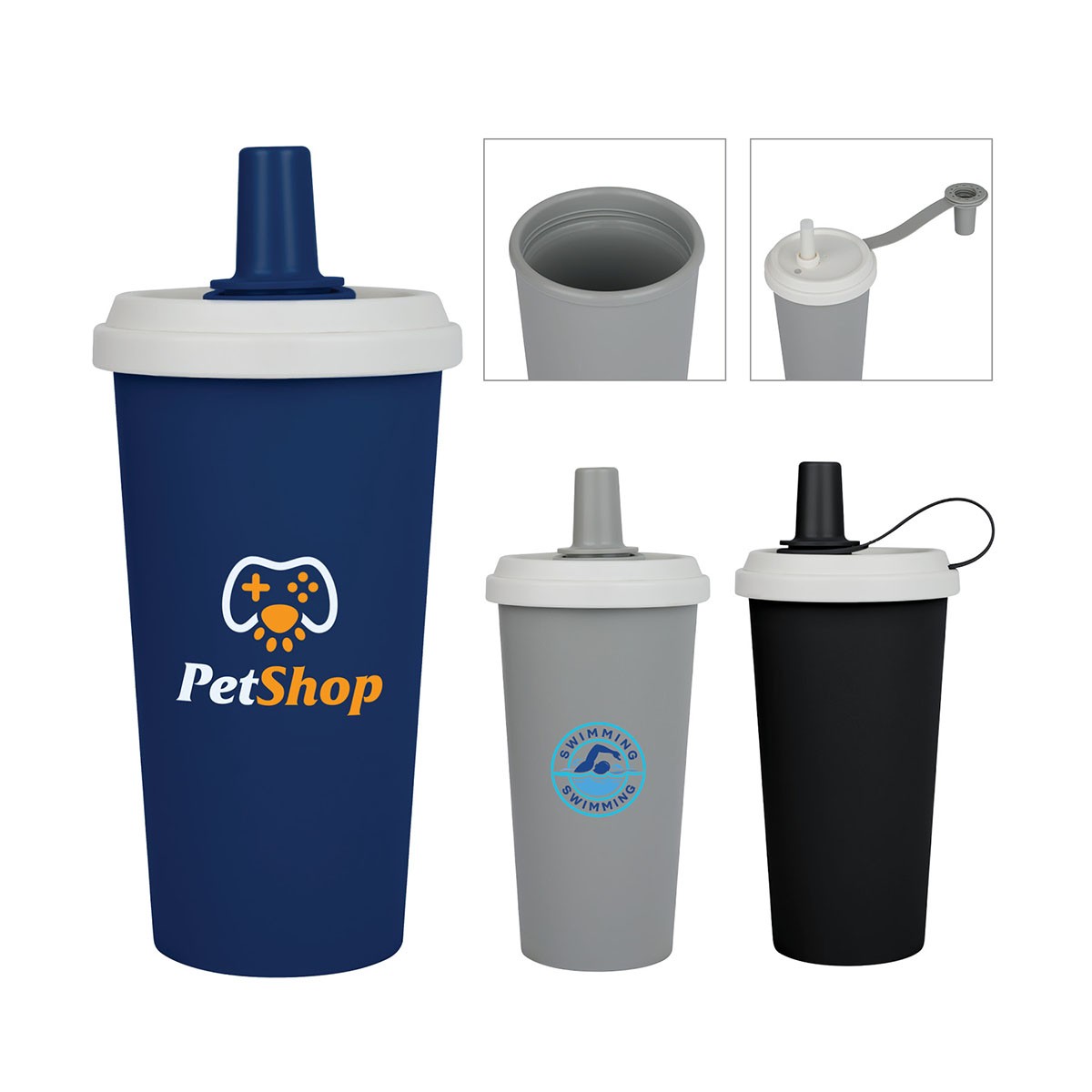 Picture of Frankie 16 oz. Double Wall Recycled Polypropylene Straw Tumbler