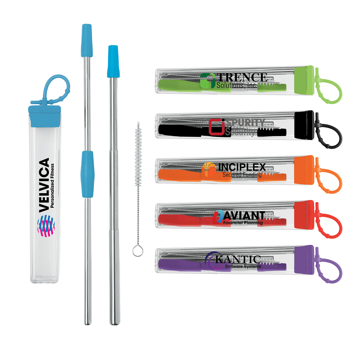Picture of Cosmopolitan 7-Piece, 2-Straw Stainless Steel Set