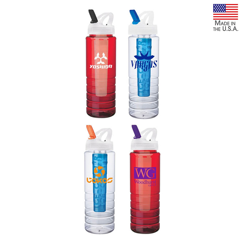 Picture of 26 oz. PET Bottle with Flip Spout & Ice Stick