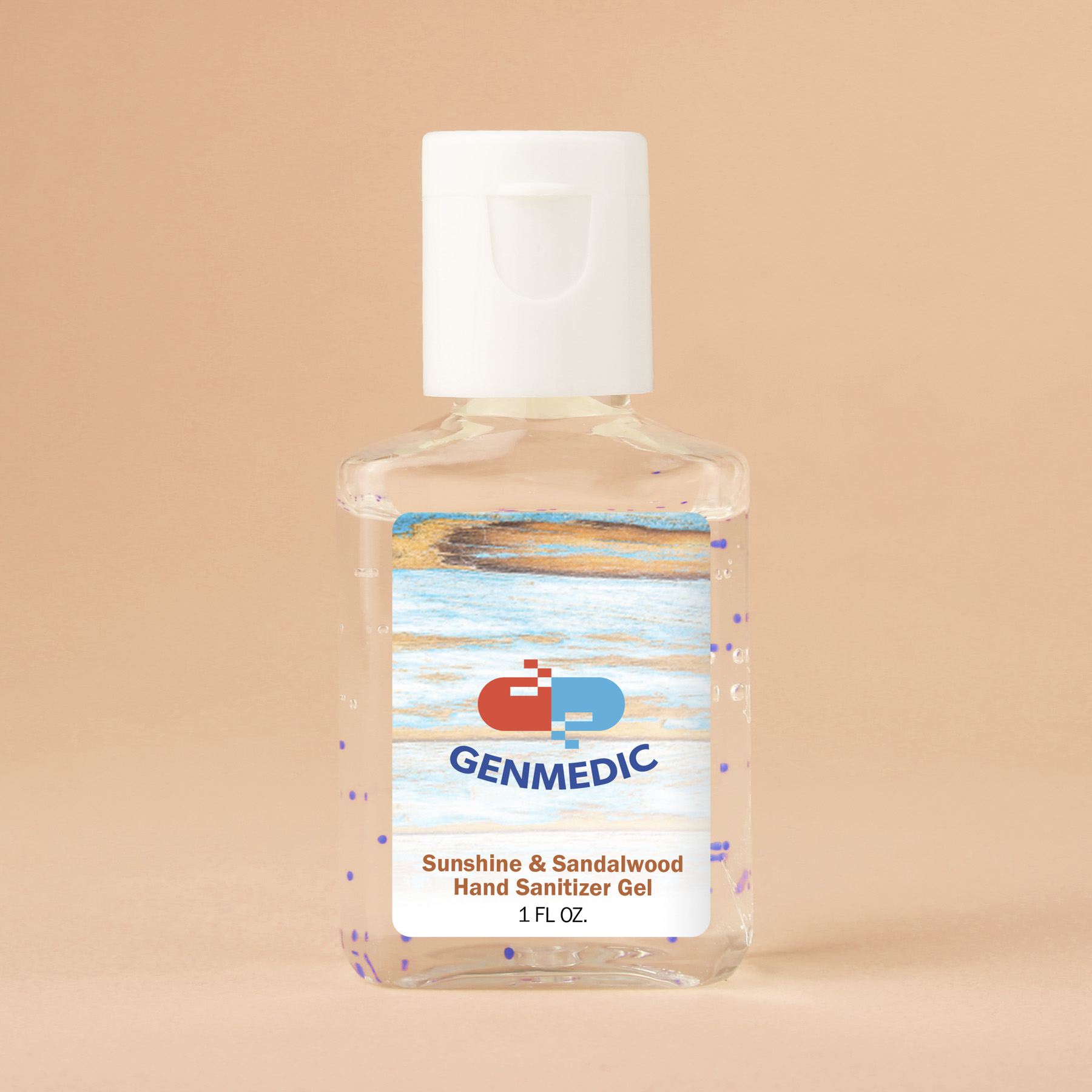 Picture of Hand Sanitizer Gel With Moisture Beads: 1 oz Rectangle Bottle