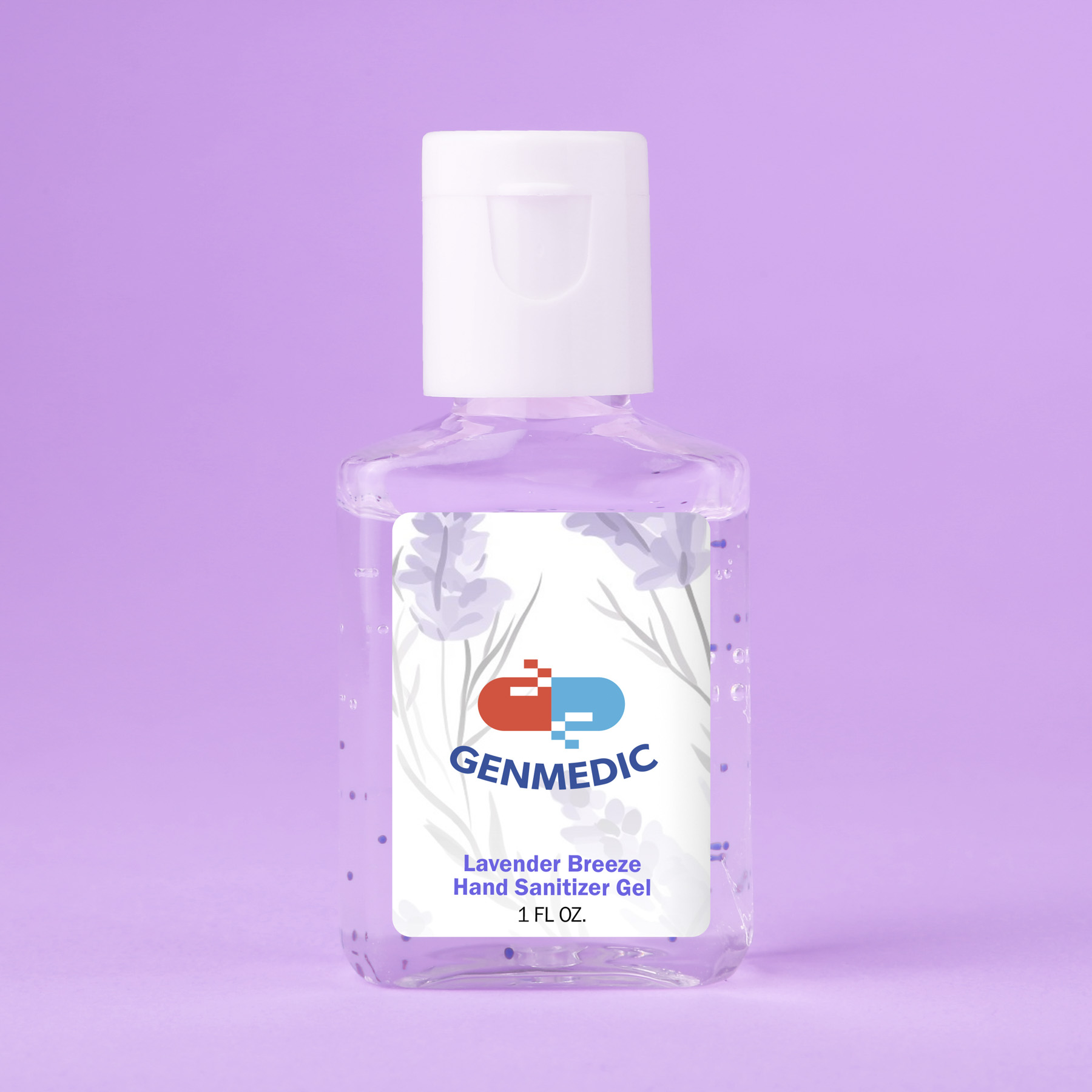 Picture of Hand Sanitizer Gel With Moisture Beads: 1 oz Rectangle Bottle