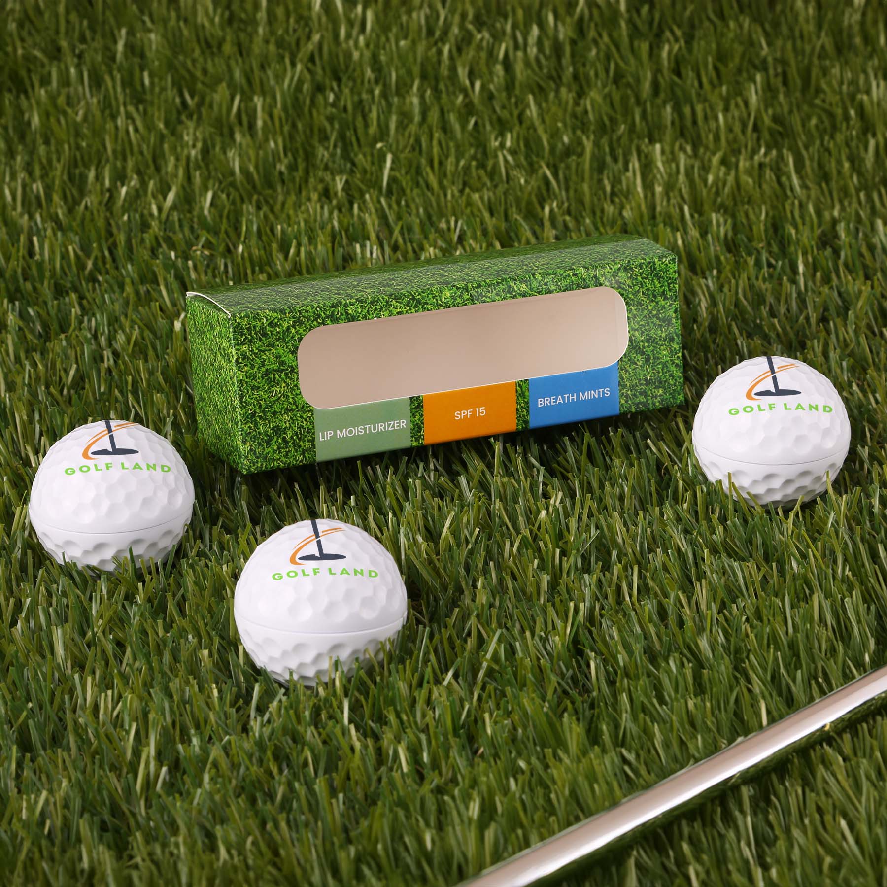 Picture of 3 Pack Golf Ball Lip Moisturizer, Mints & SPF15 Lip Moisturizer