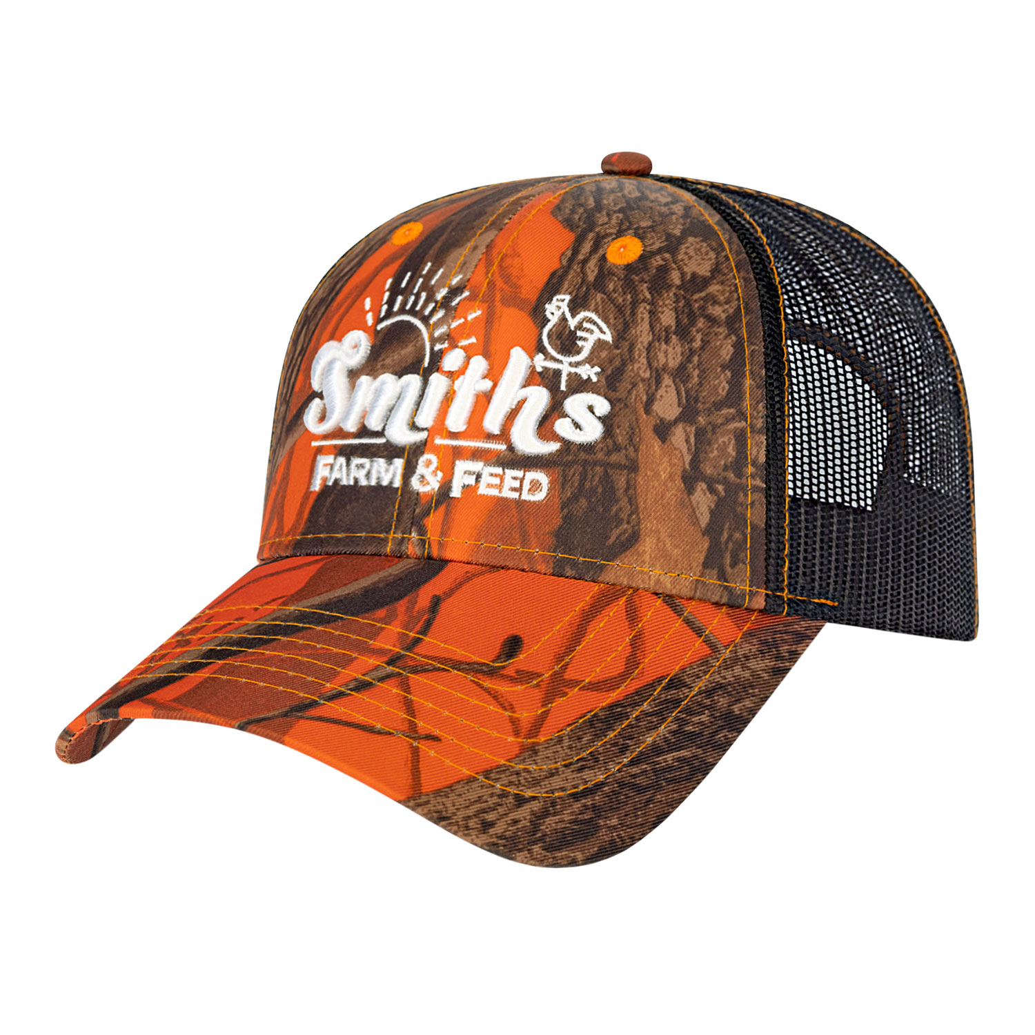Picture of Orange Ridge Camo With Black Trucker Cap