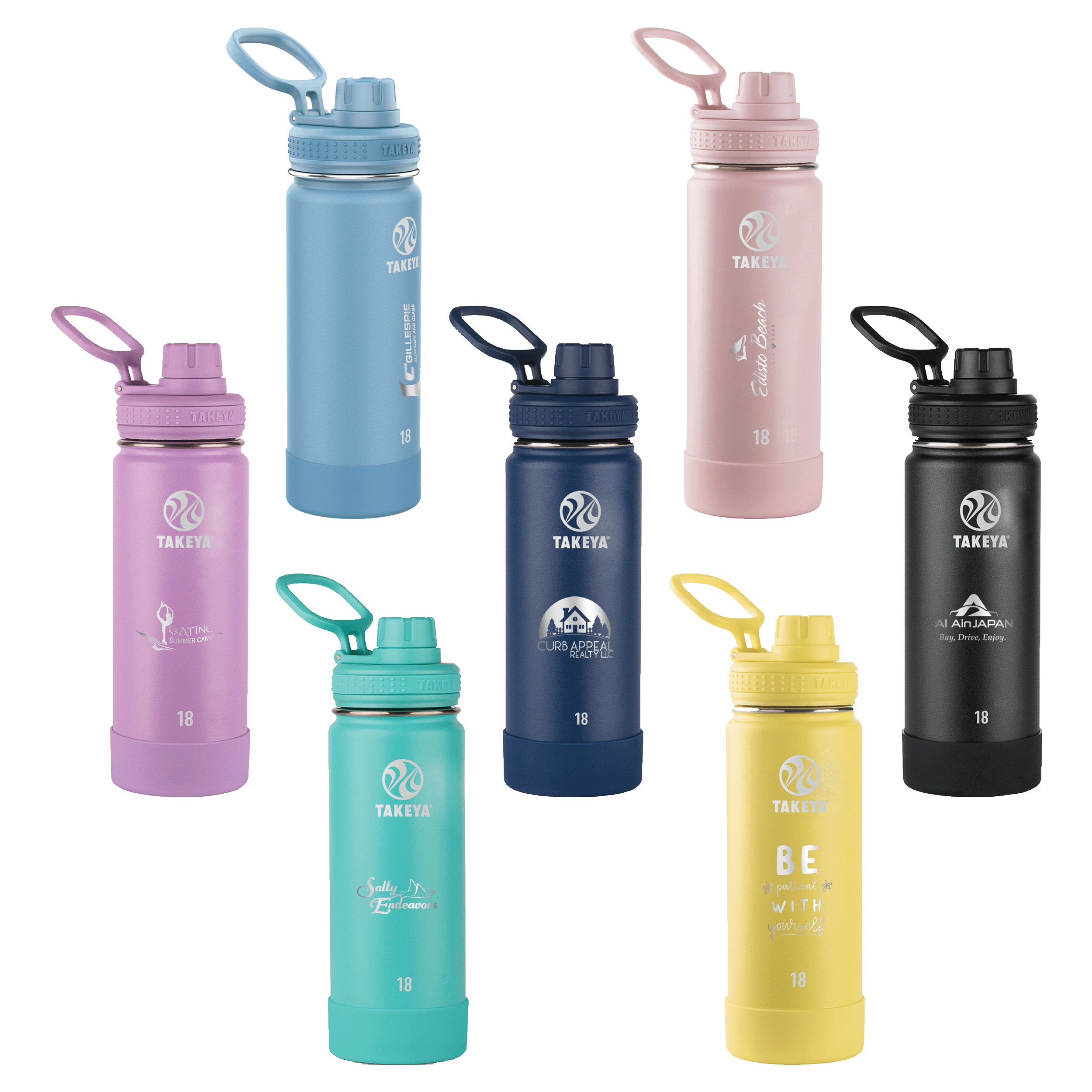 Picture of Takeya® 18 oz. Water Bottle with Actives Insulated Spout Lid™, Laser, Premium