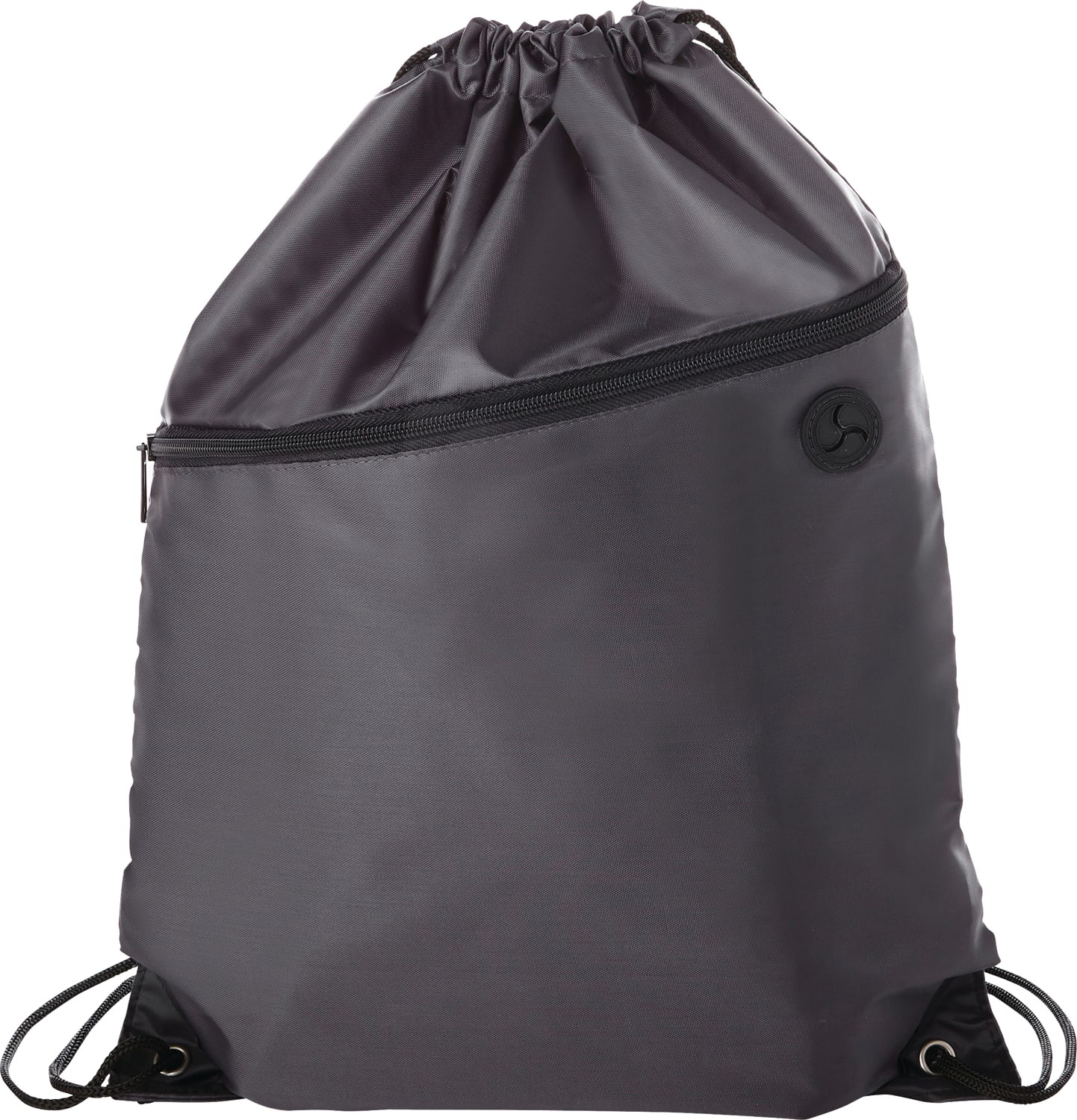 Picture of Robin Drawstring Polyester Bag with Front Zipper Pocket
