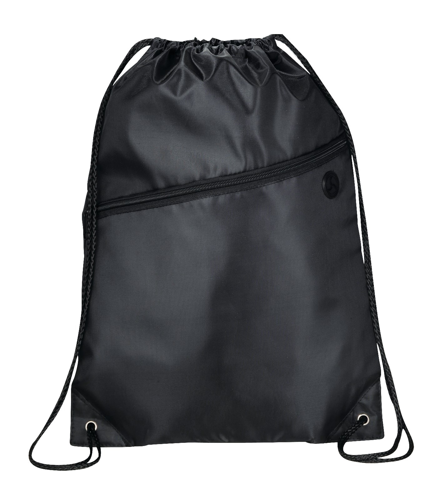 Picture of Robin Drawstring Polyester Bag with Front Zipper Pocket