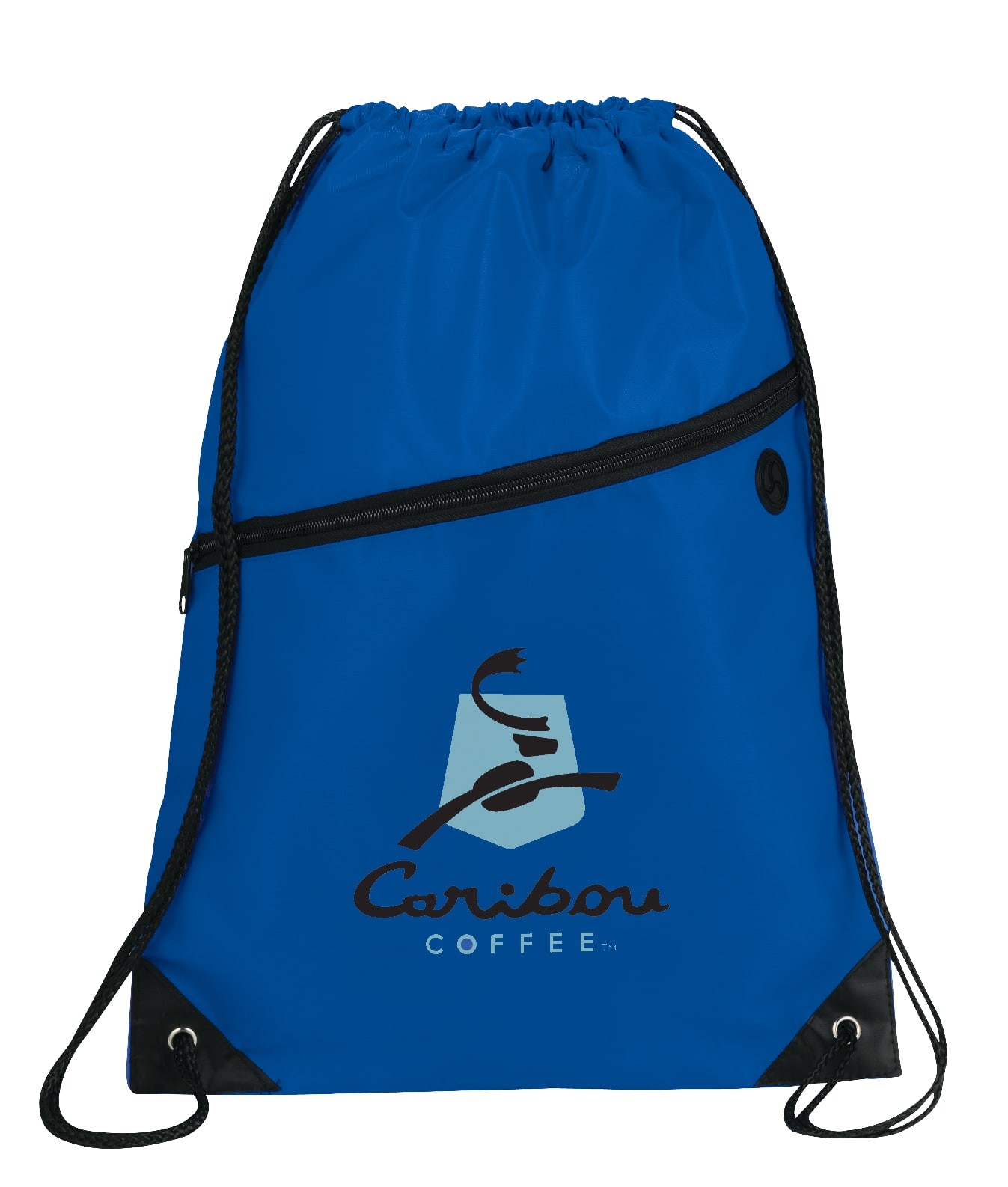 Picture of Robin Drawstring Polyester Bag with Front Zipper Pocket