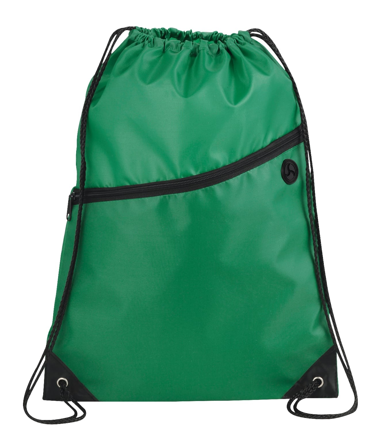 Picture of Robin Drawstring Polyester Bag with Front Zipper Pocket