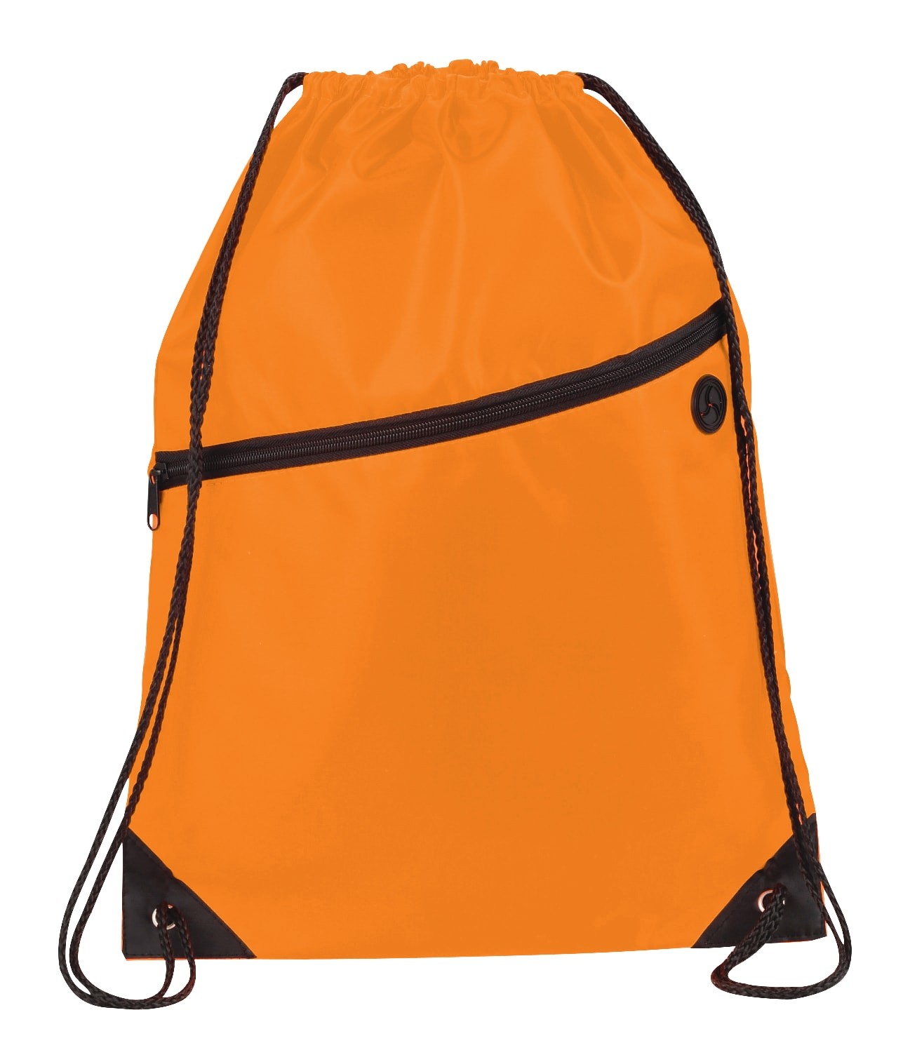 Picture of Robin Drawstring Polyester Bag with Front Zipper Pocket