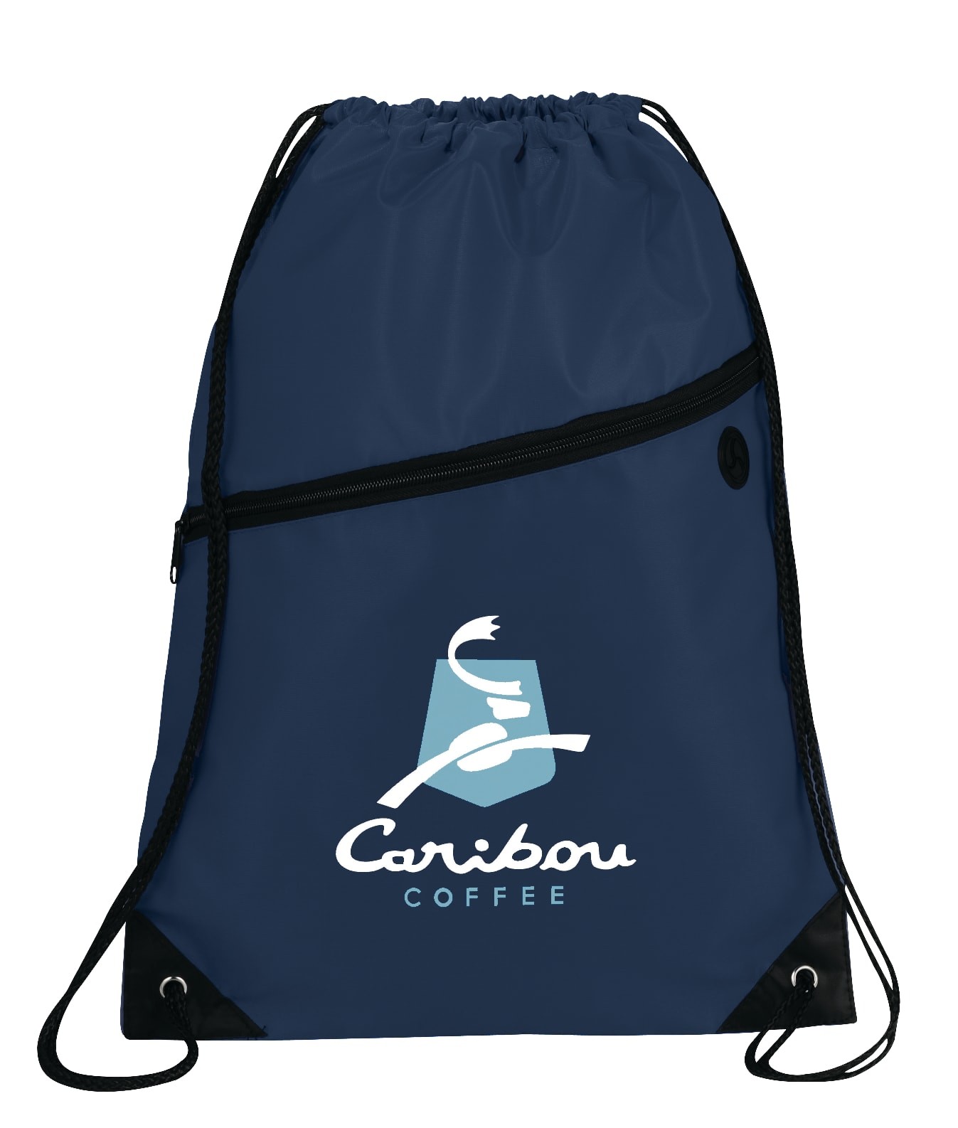 Picture of Robin Drawstring Polyester Bag with Front Zipper Pocket