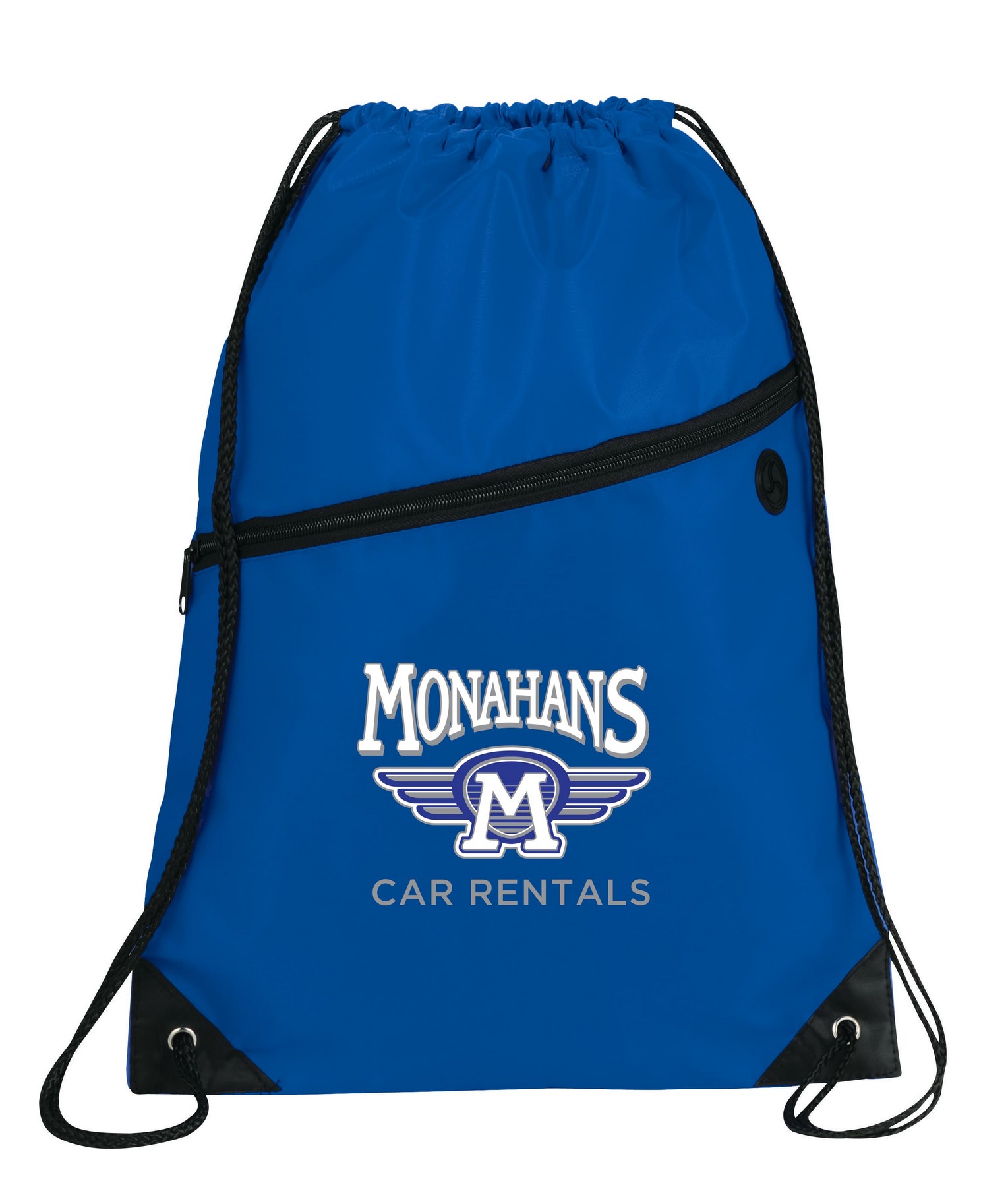 Picture of Robin Drawstring Polyester Bag with Front Zipper Pocket