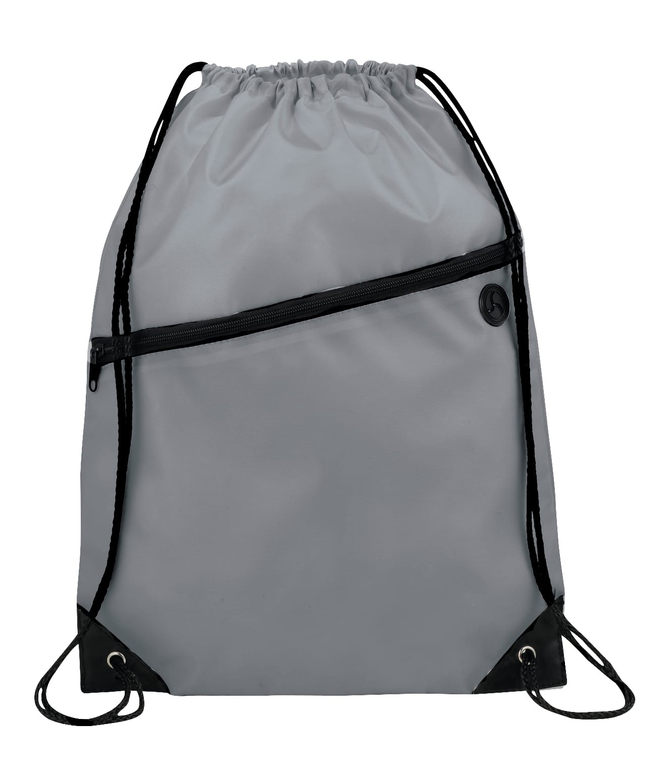 Picture of Robin Drawstring Polyester Bag with Front Zipper Pocket