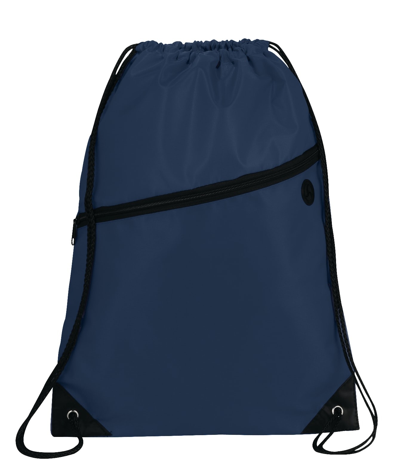 Picture of Robin Drawstring Polyester Bag with Front Zipper Pocket