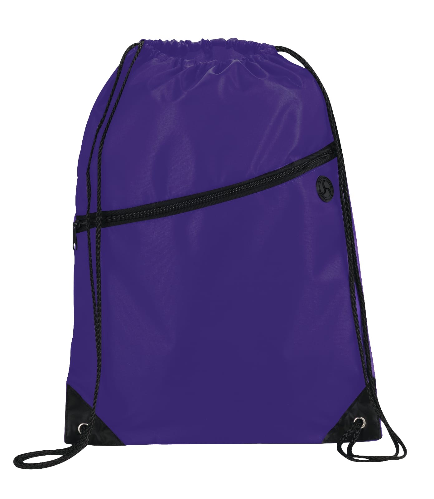 Picture of Robin Drawstring Polyester Bag with Front Zipper Pocket