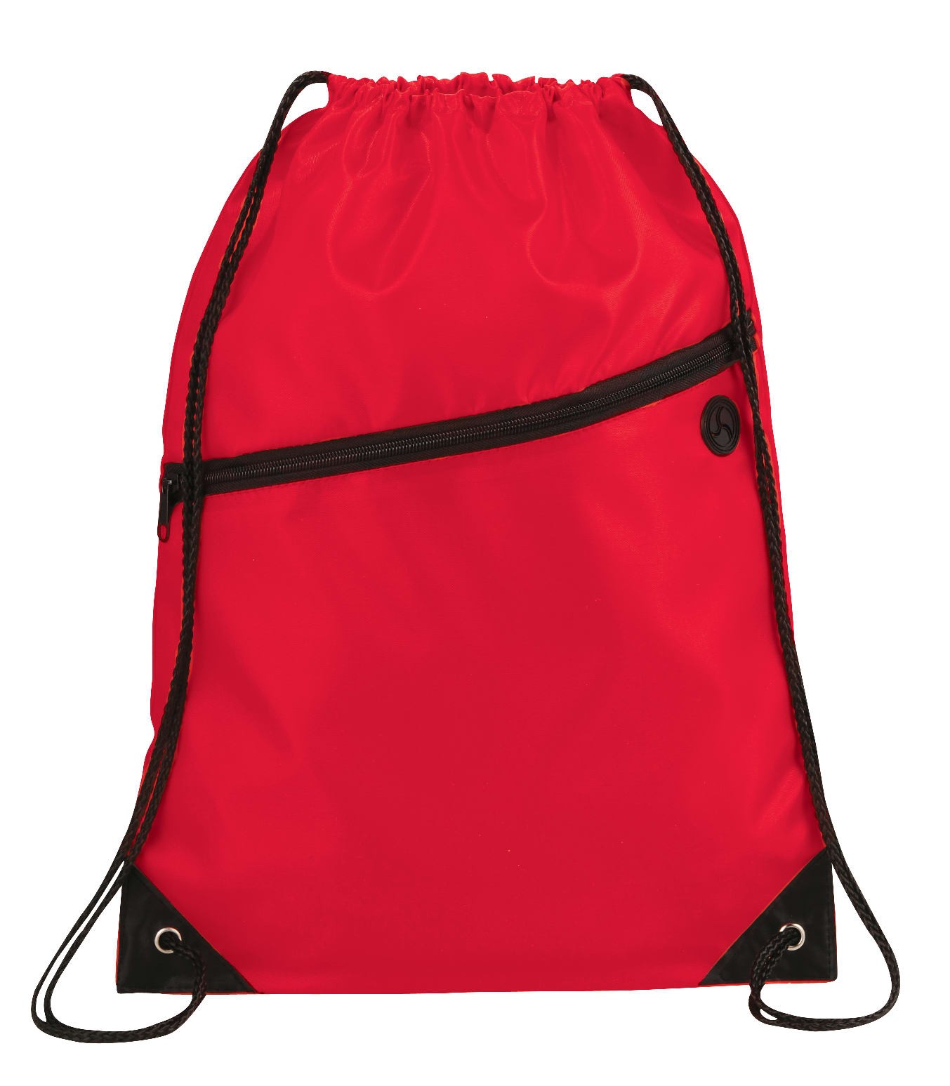 Picture of Robin Drawstring Polyester Bag with Front Zipper Pocket