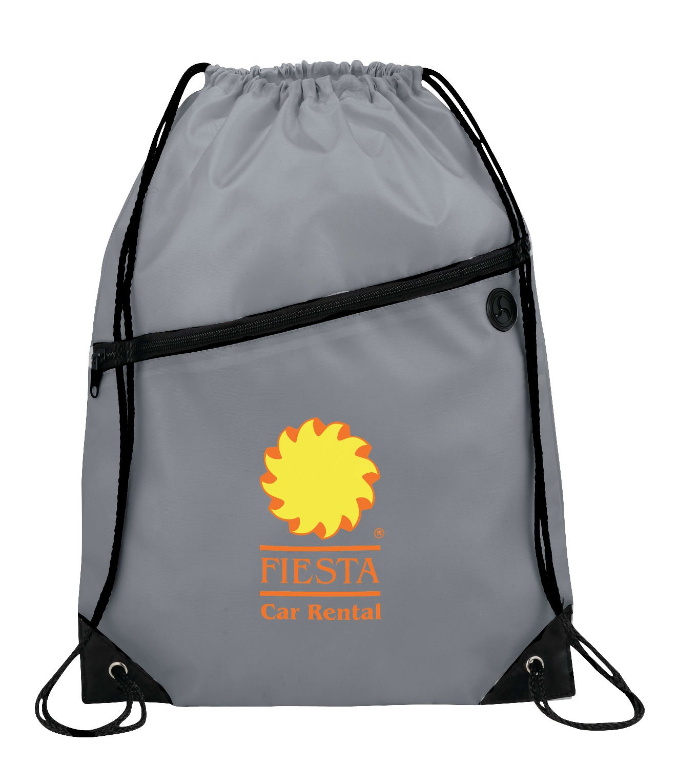 Picture of Robin Drawstring Polyester Bag with Front Zipper Pocket