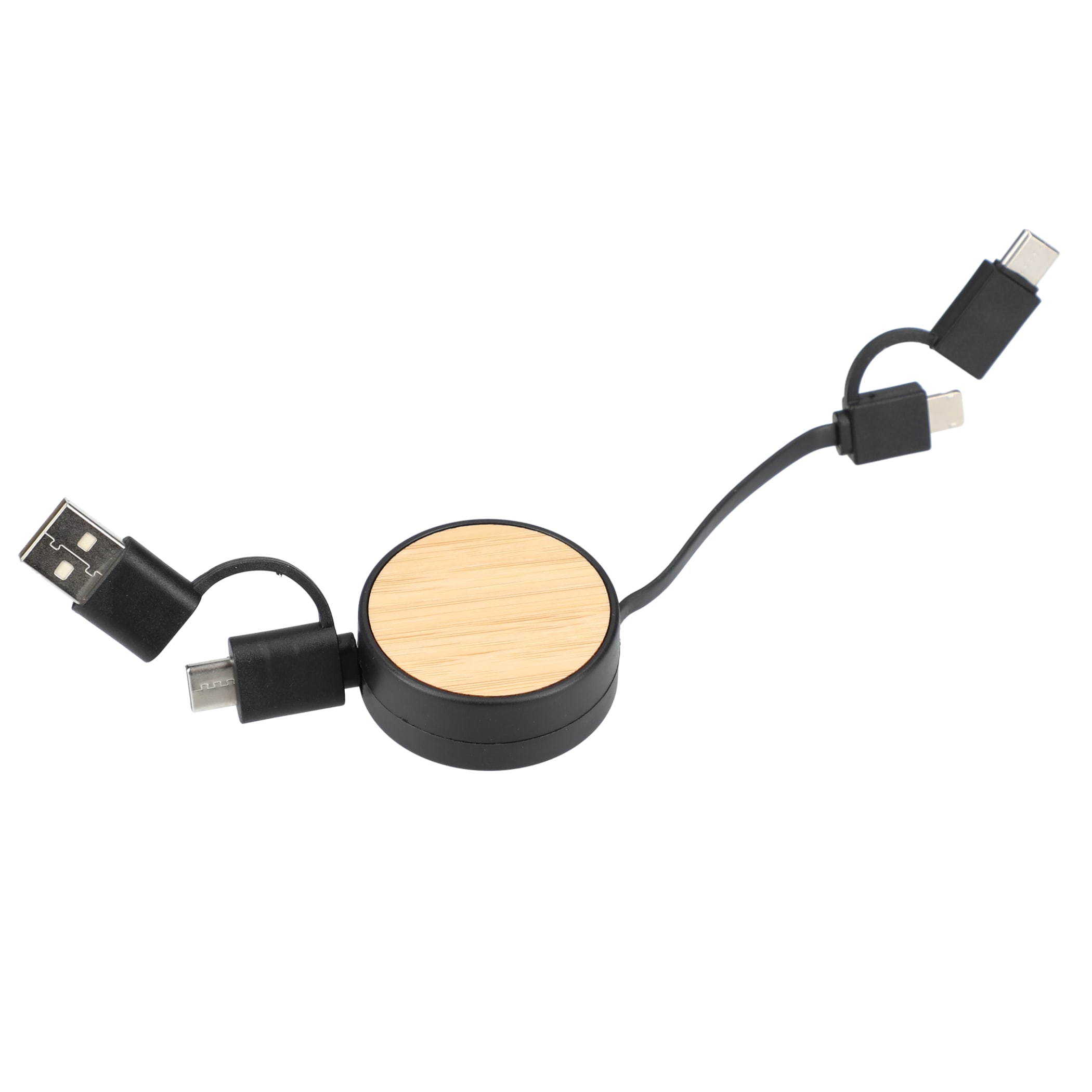 Picture of FSC® 100% Bamboo Retractable 5-in-1 Charging Cable