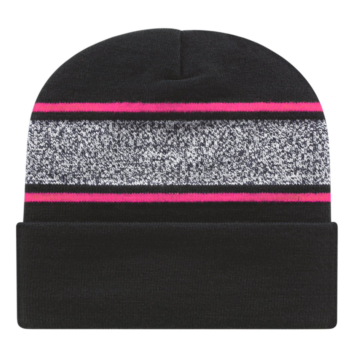 Picture of Variegated Striped Knit Cap with Cuff