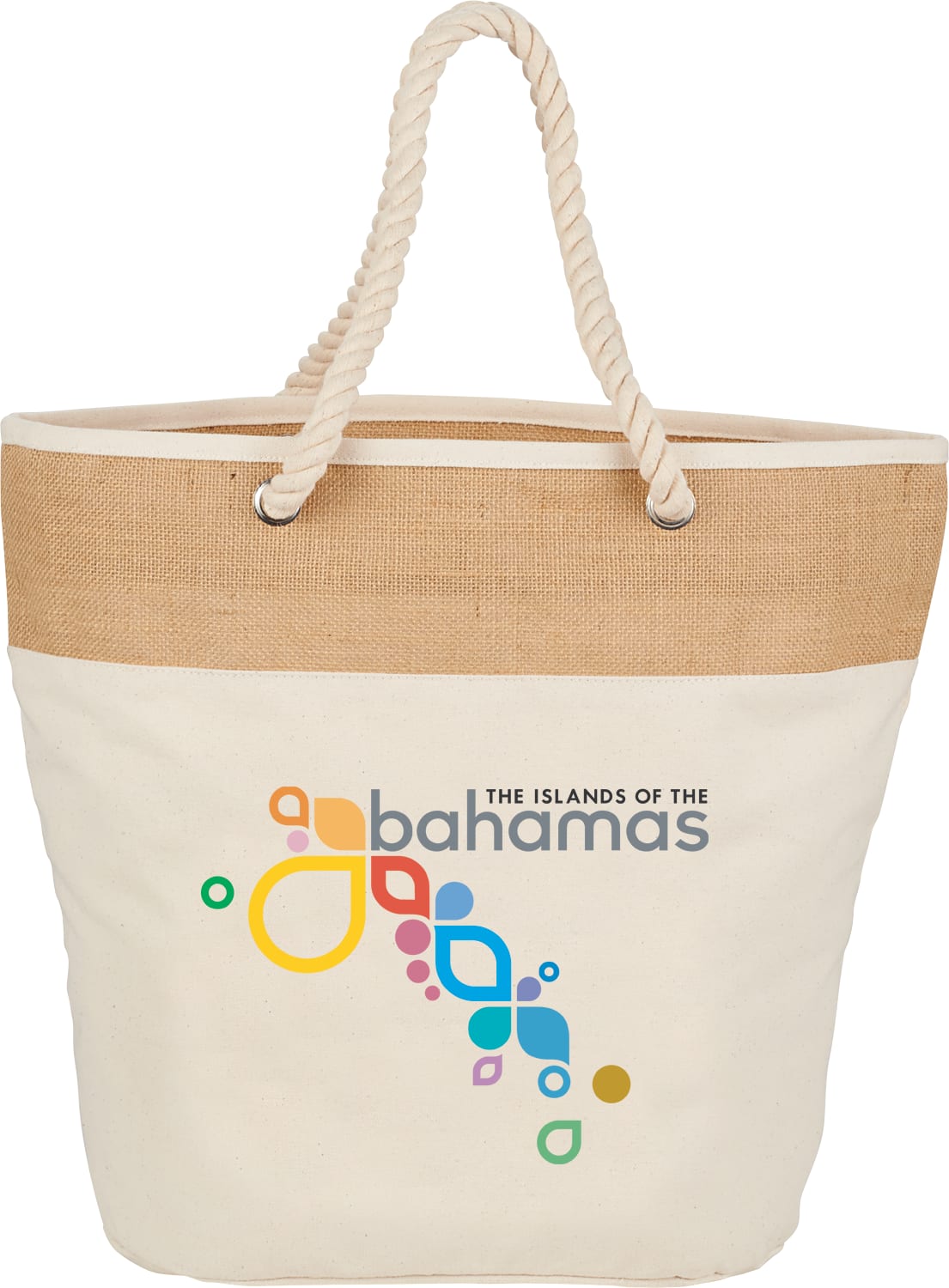 Picture of Jute Accent 12oz Cotton Canvas Rope Tote