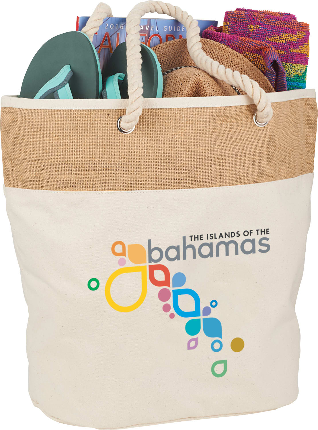 Picture of Jute Accent 12oz Cotton Canvas Rope Tote